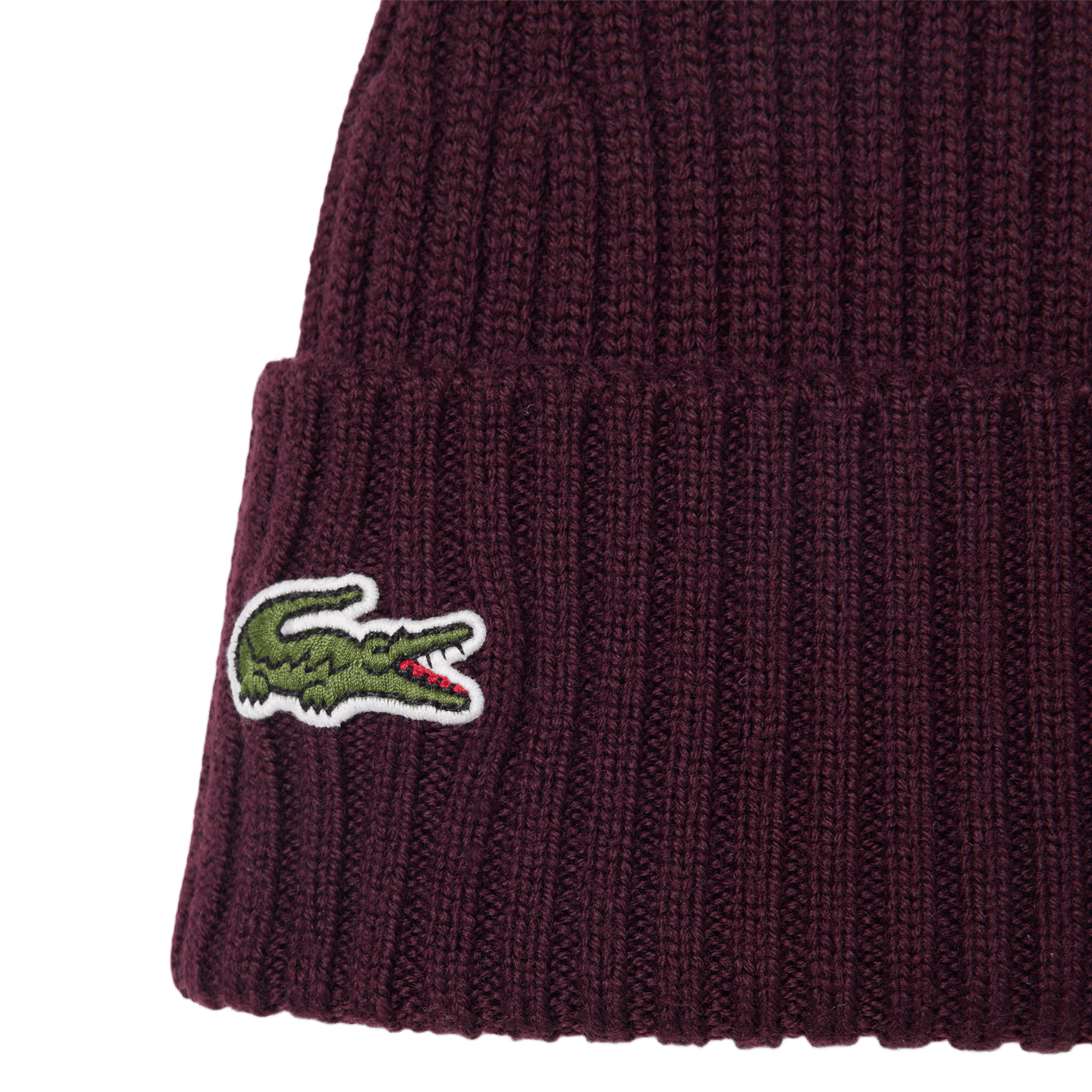 Ribbed wool beanie LACOSTE Red