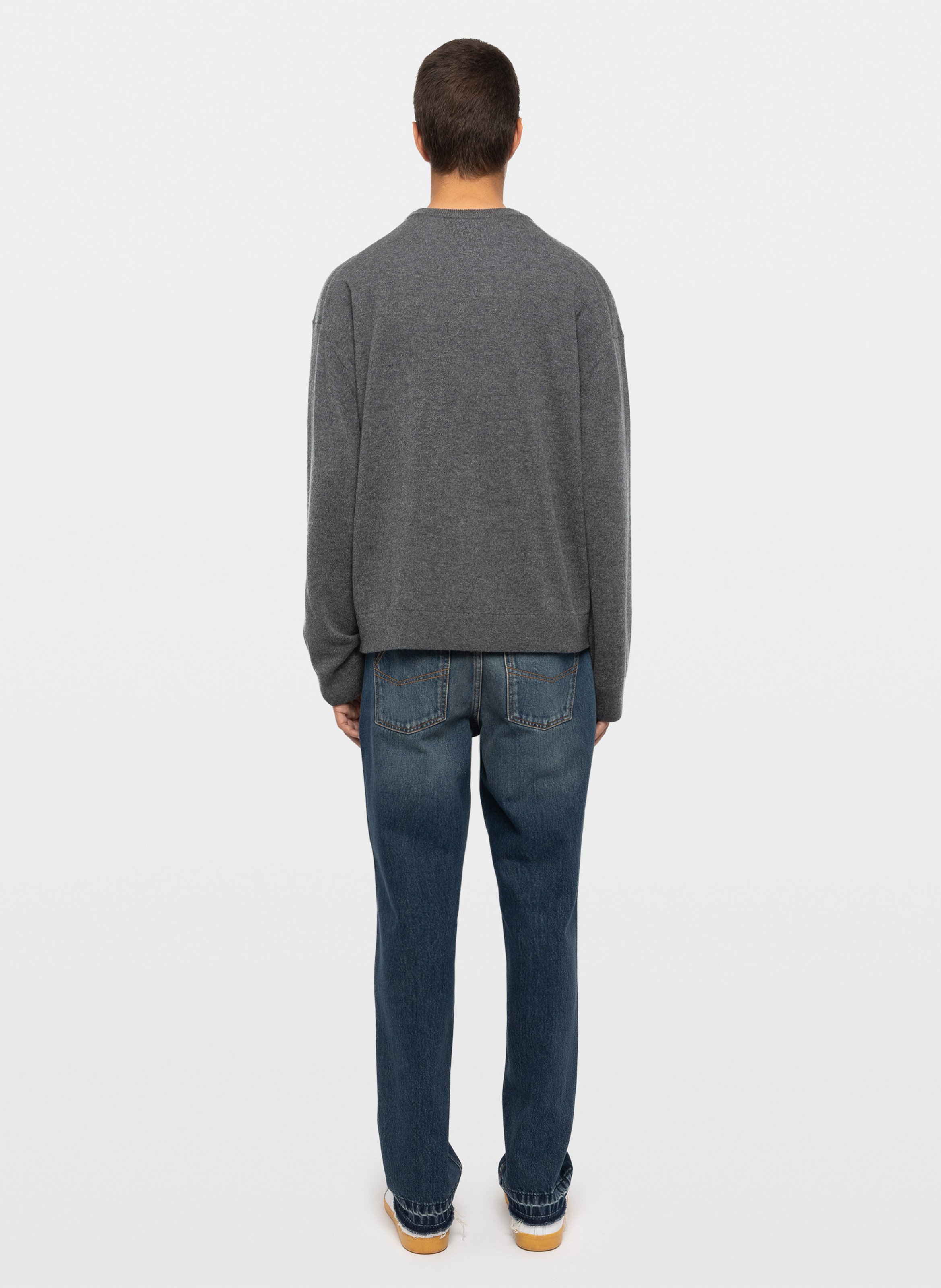Gerade geschnittener Pullover aus Wollmix mit Rundhalsausschnitt ZADIG&VOLTAIRE Grau