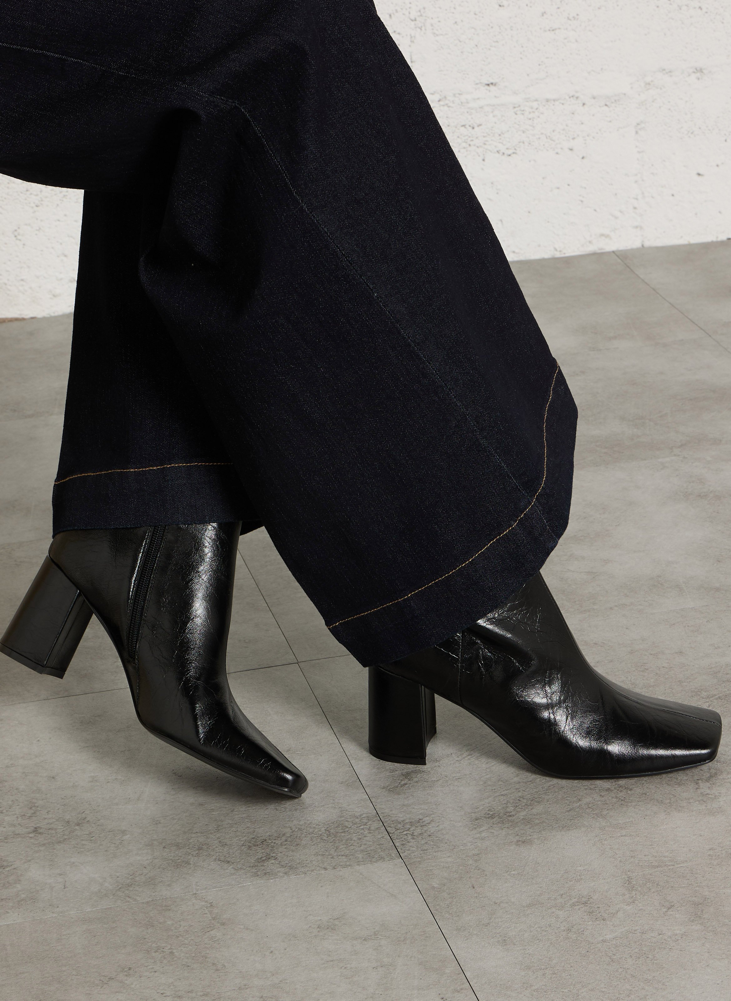 Leather mid-calf boots BIBI LOU Black