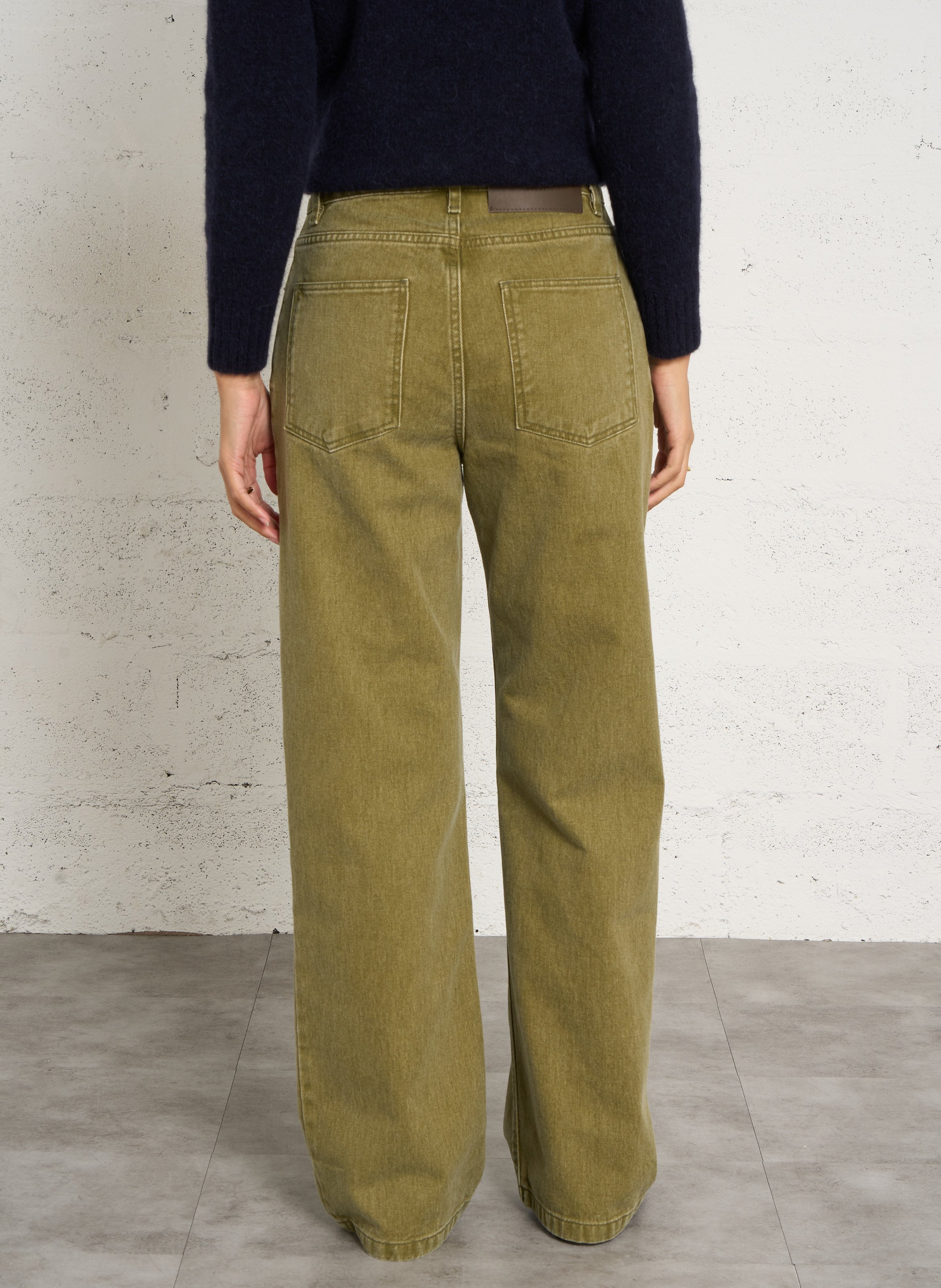 Jean droit en coton SOEUR Vert