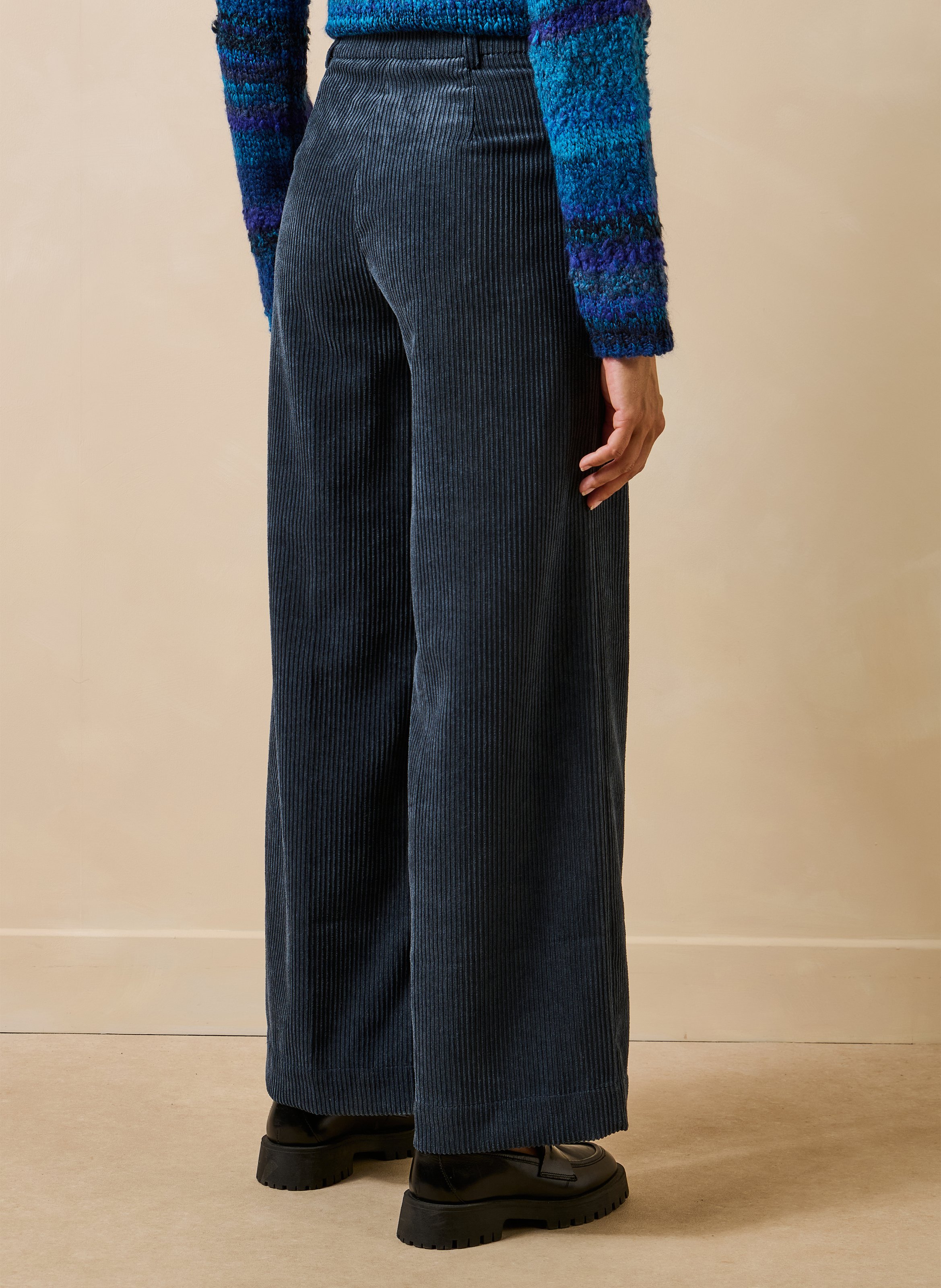 Wide-leg corduroy pants LA FEE MARABOUTEE Blue