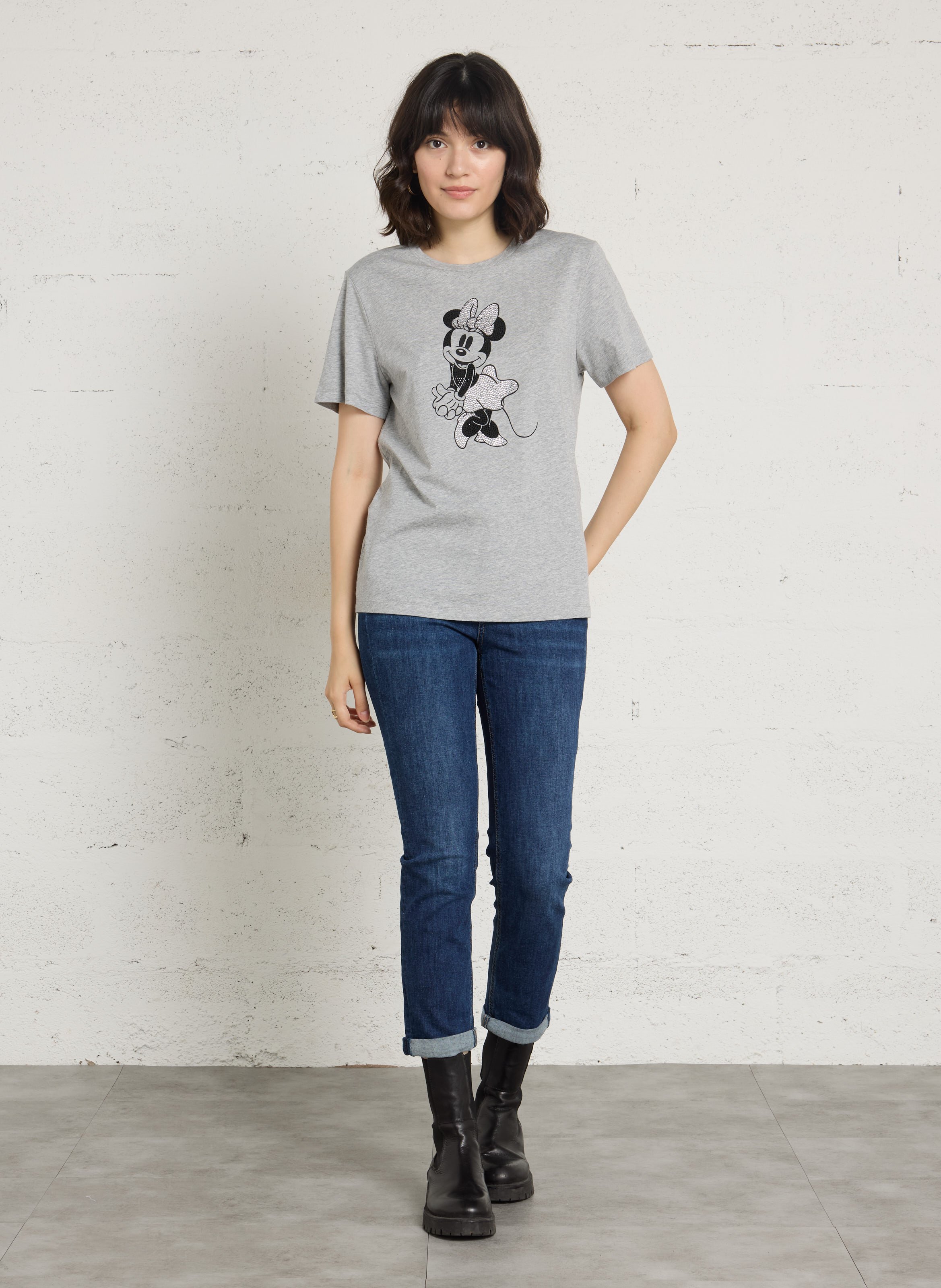 Tee-shirt col rond en coton Liu Jo x Disney LIU JO Gris
