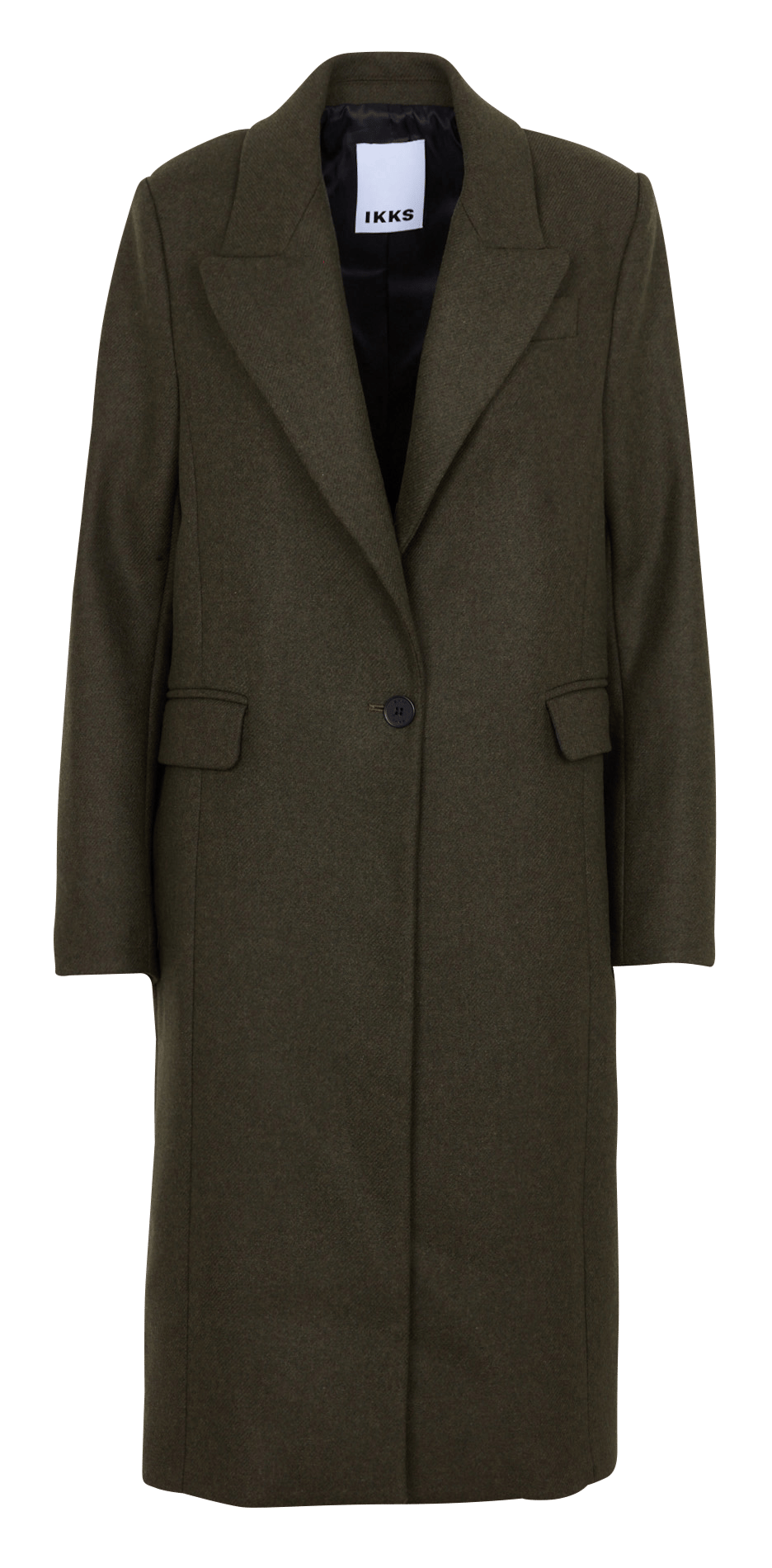 Straight wool-blend coat IKKS Khaki