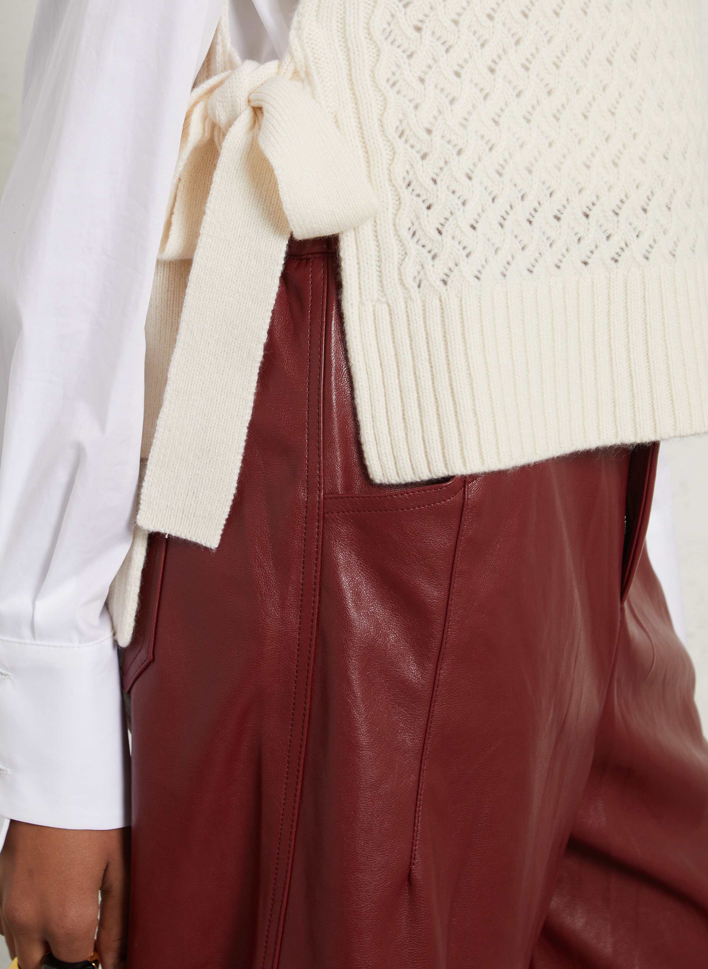 Sleeveless solid wool sweater PETITE MENDIGOTE Beige
