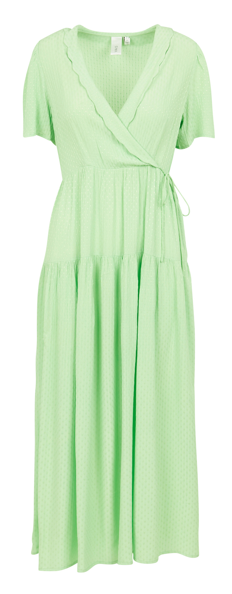 Robe longue col V à volants  YAS Vert