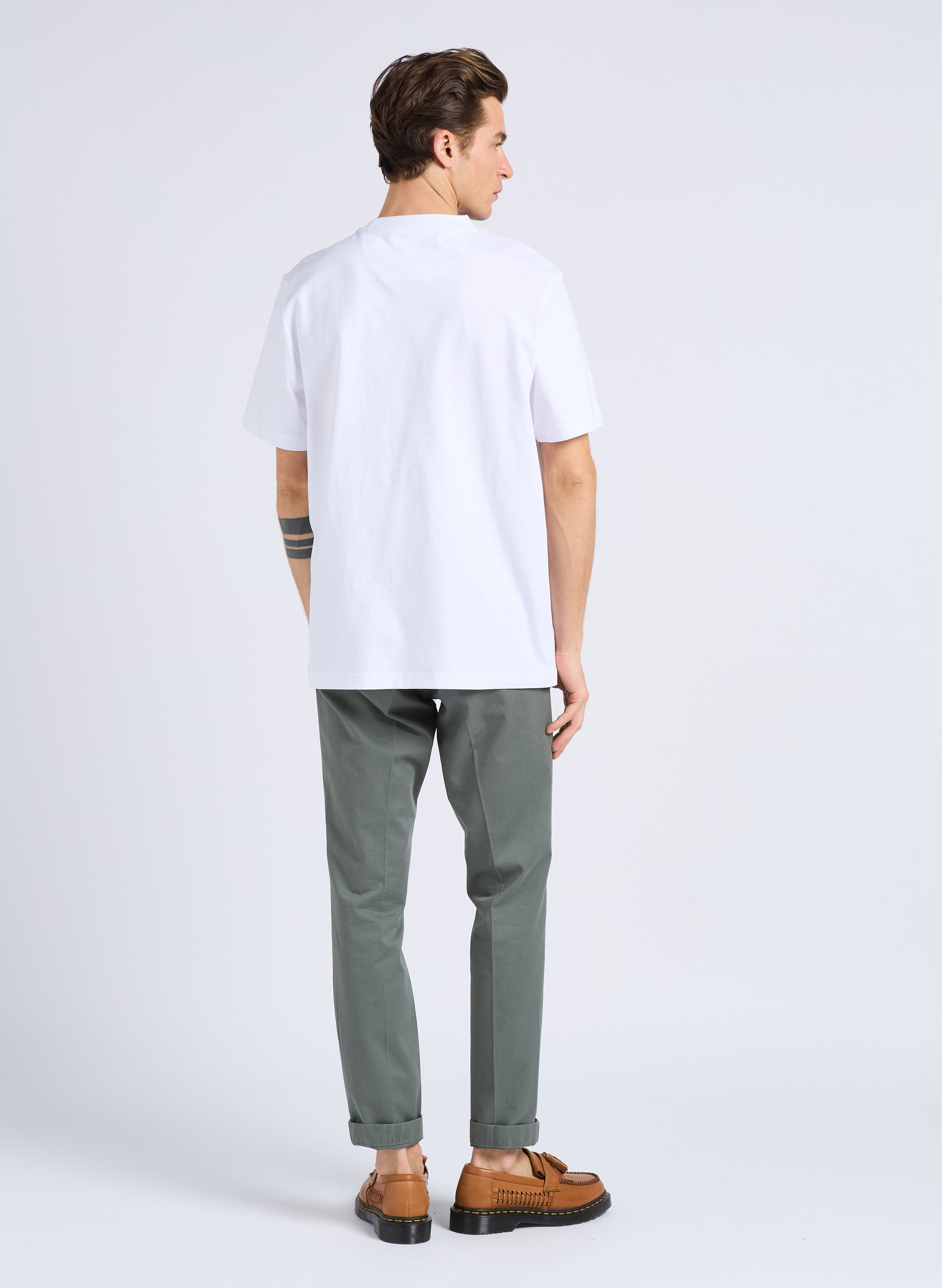 Tee-shirt col rond en coton bio  FARAH Blanc