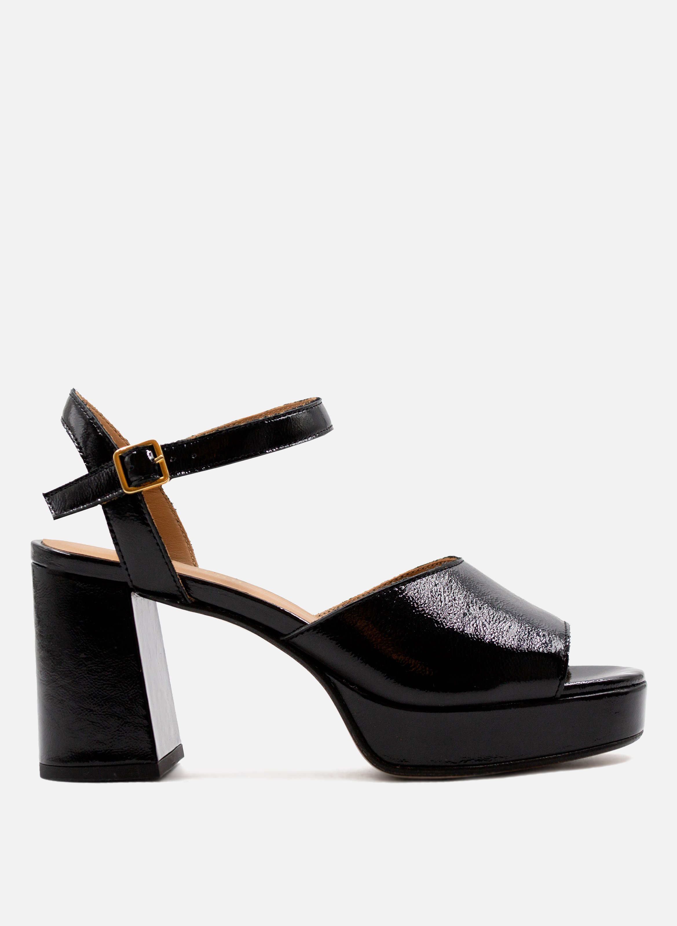 Patent leather platform sandals JULES & JENN Black