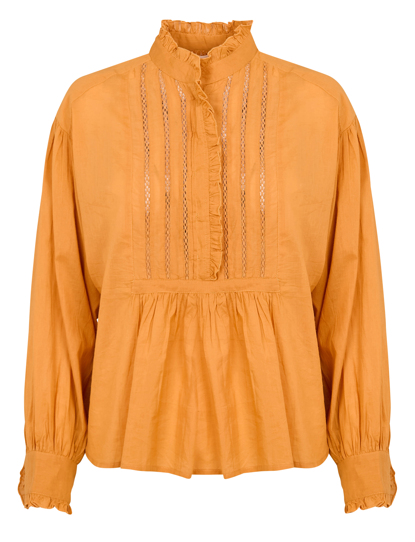 Baumwollbluse mit Stehkragen ANTIK BATIK Braun