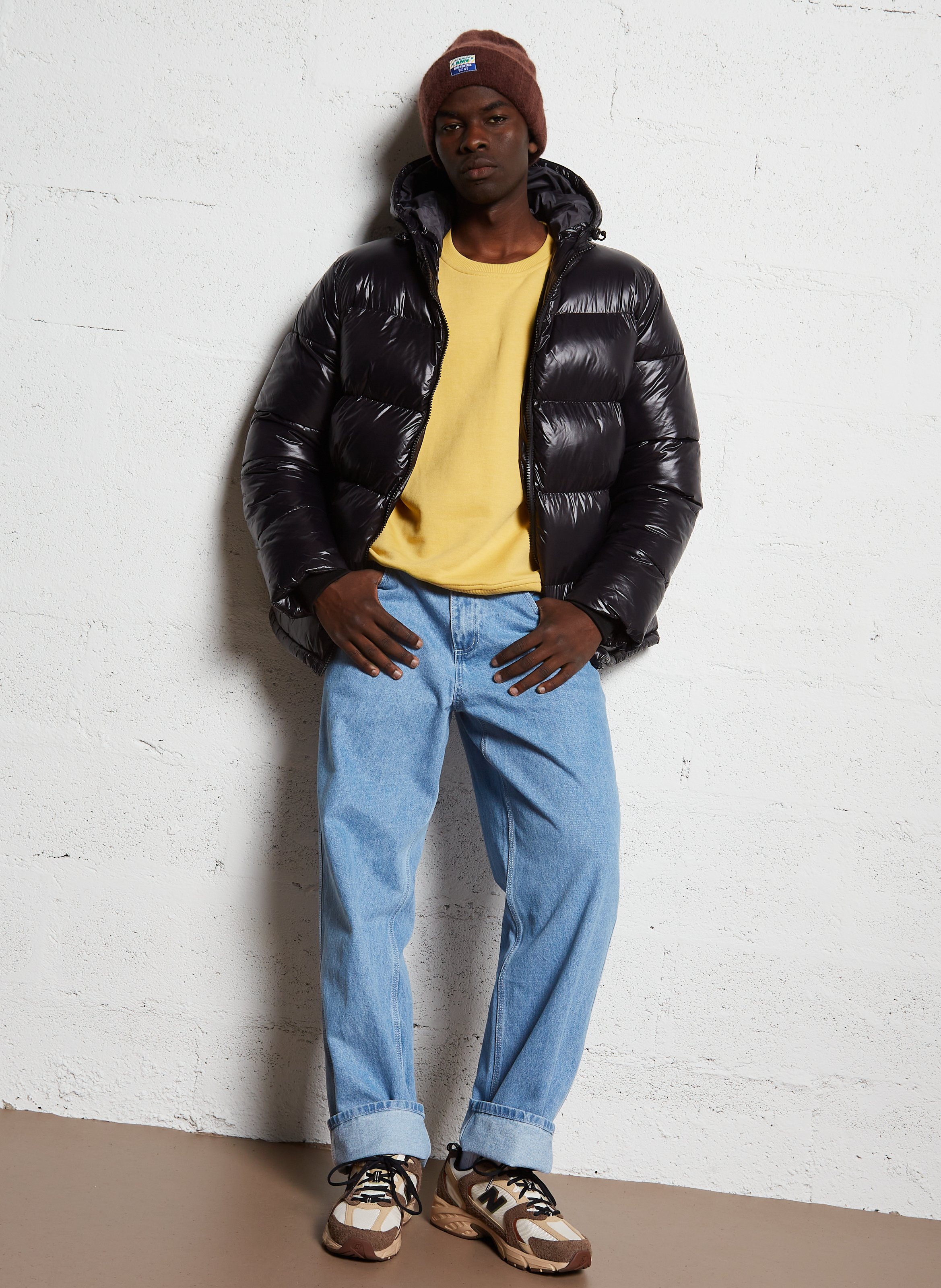 Doudoune à capuche matelassée SCHOTT Noir