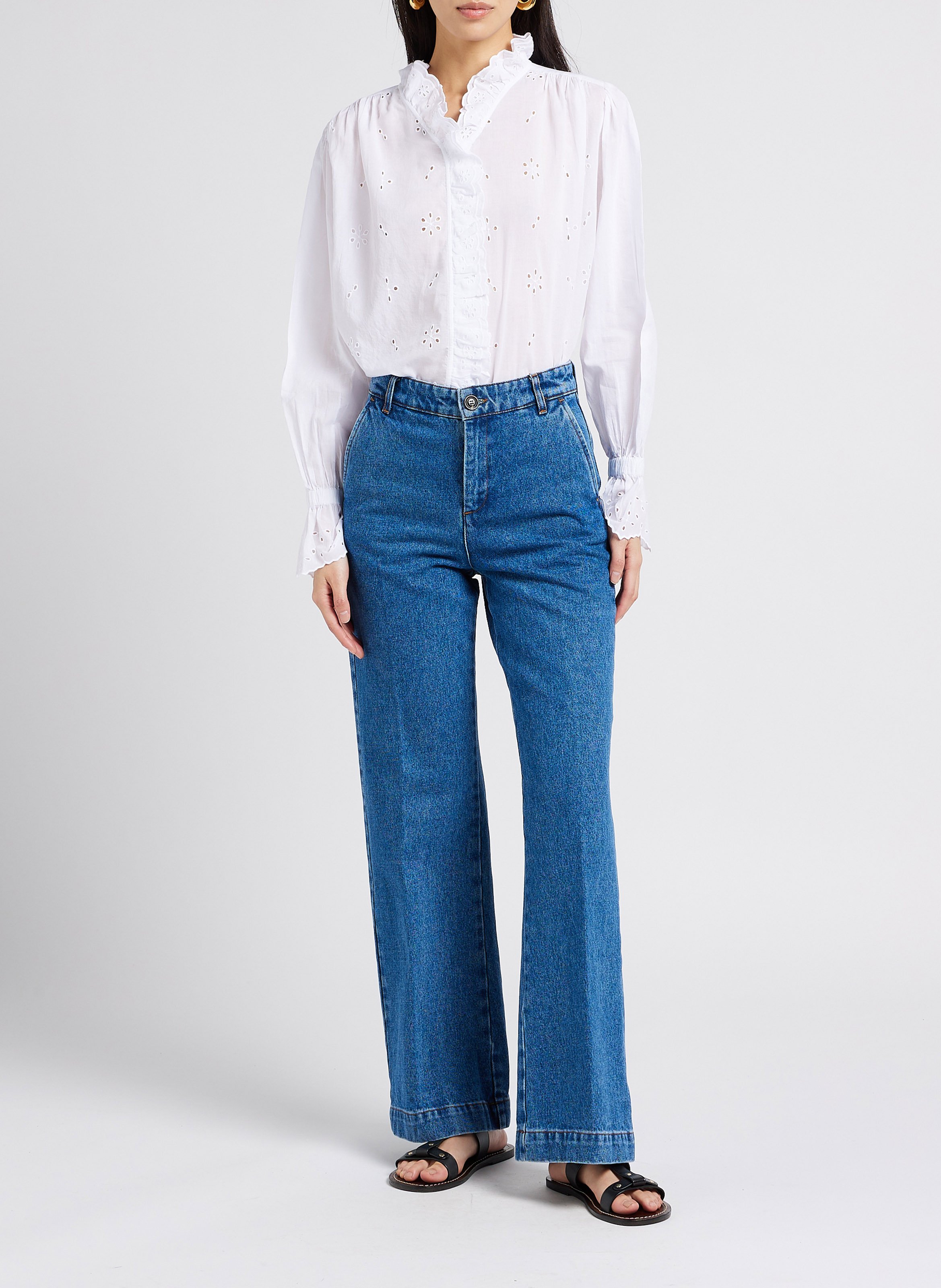 Jean boot-cut en coton  SOEUR Bleu