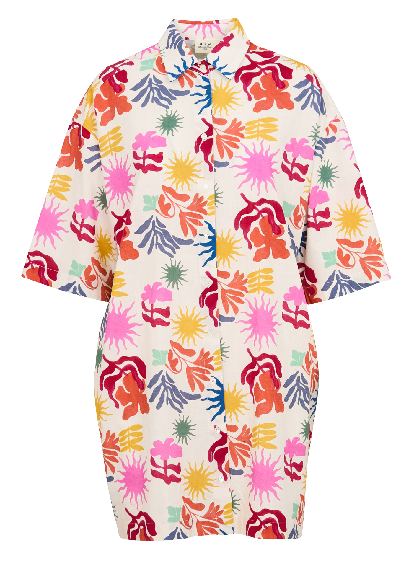 Robe courte droite boutonnée HARTFORD Multicolore