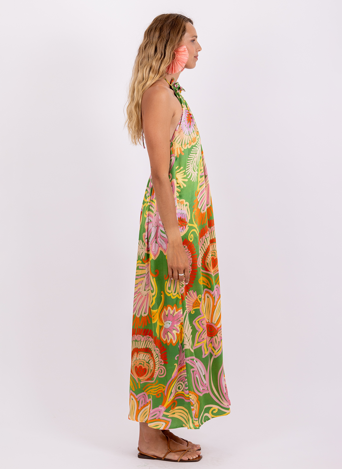 Combinaison large sans manches imprimée SUNDRESS Vert