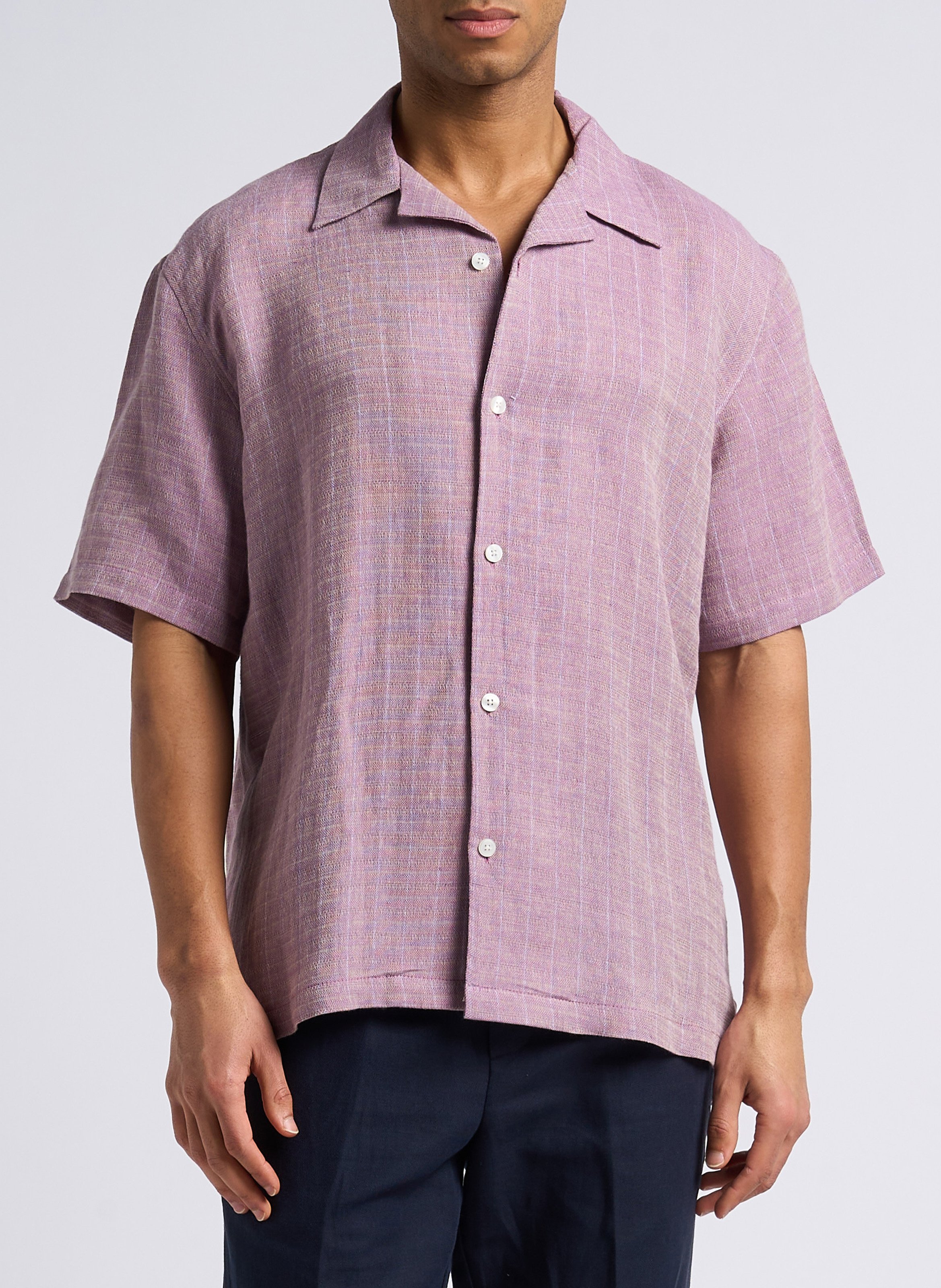 Chemise manches courtes tissée SAMSOE SAMSOE Rose