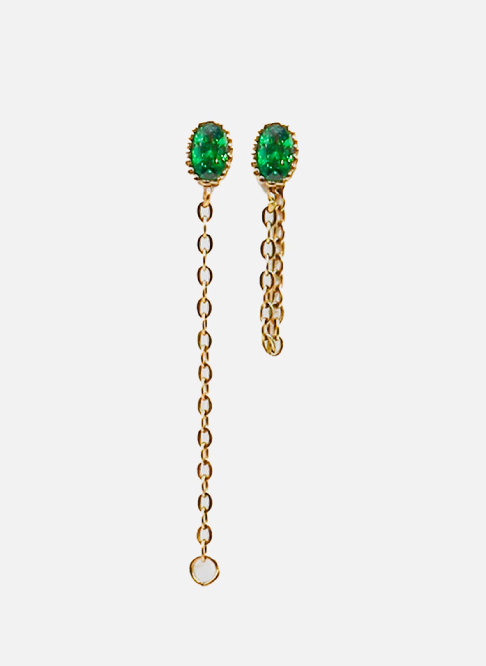 Oval ball earrings AEC Paris Green