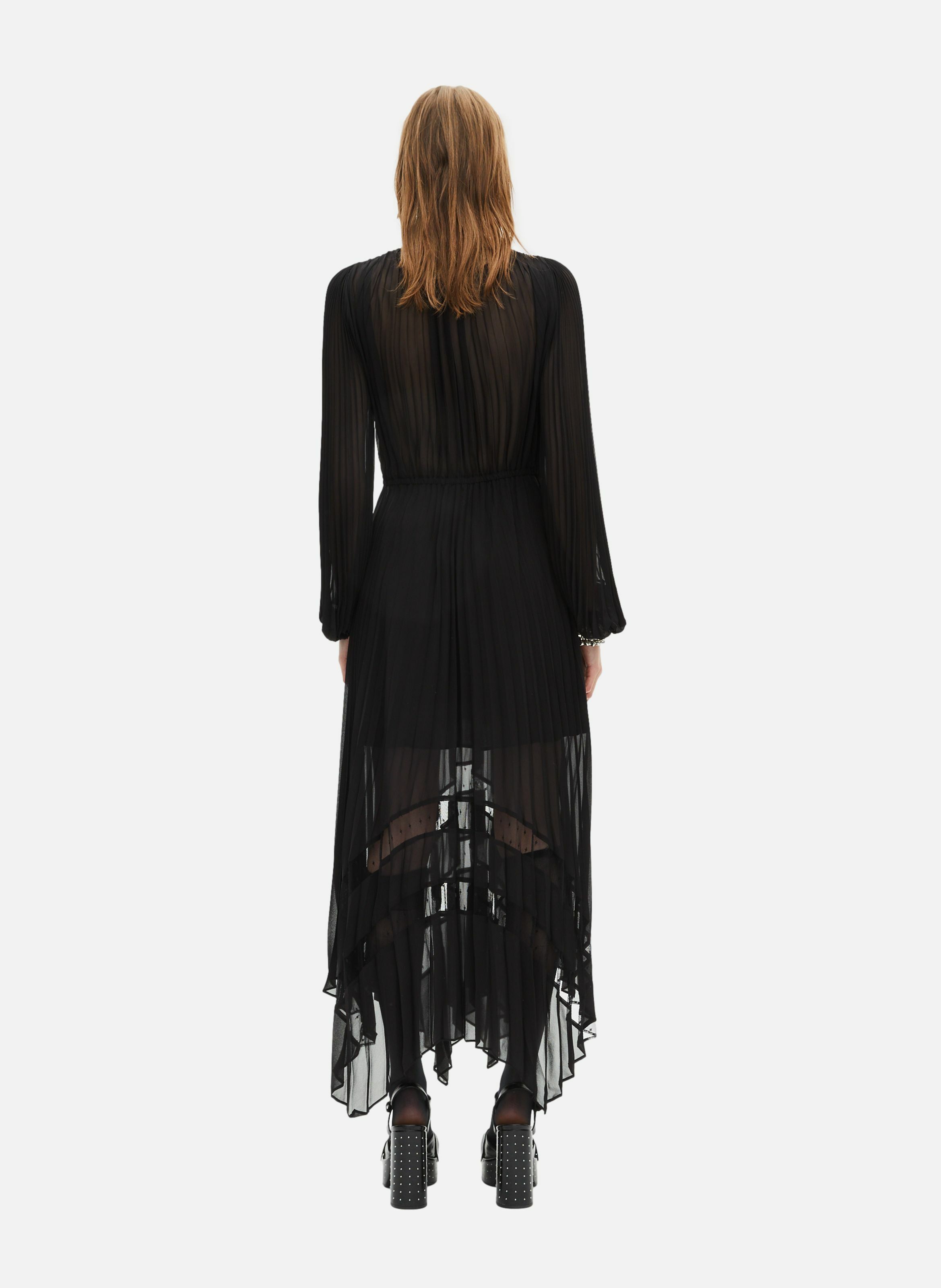 Long fluid dress with lace detail THE KOOPLES Black