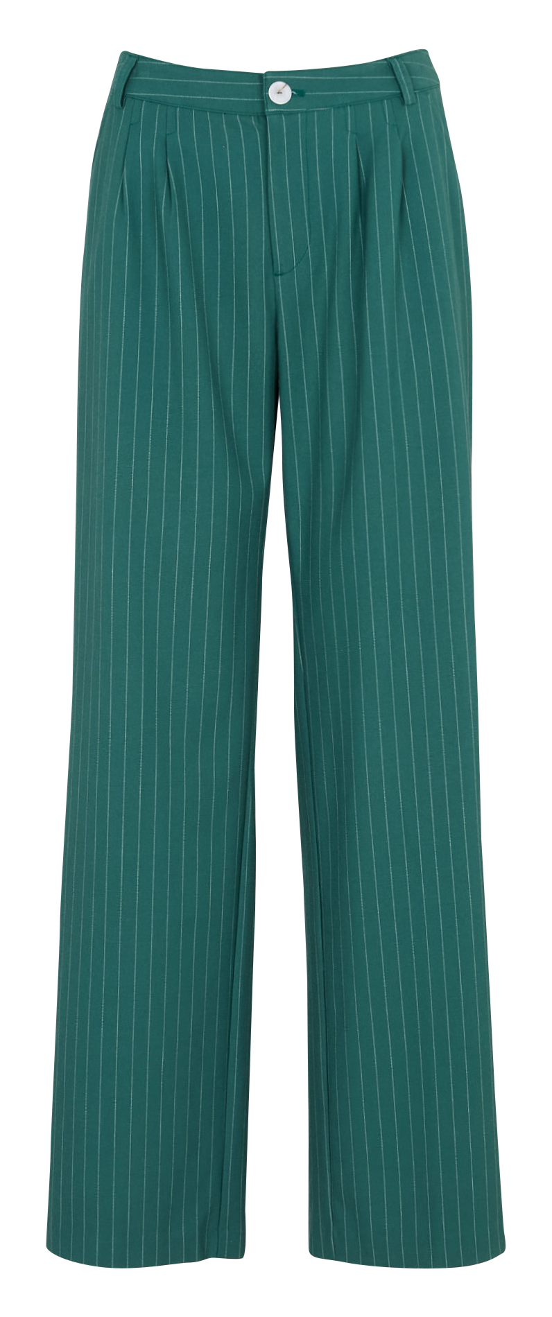 Pantalon droit taille haute rayé ONE STEP Vert