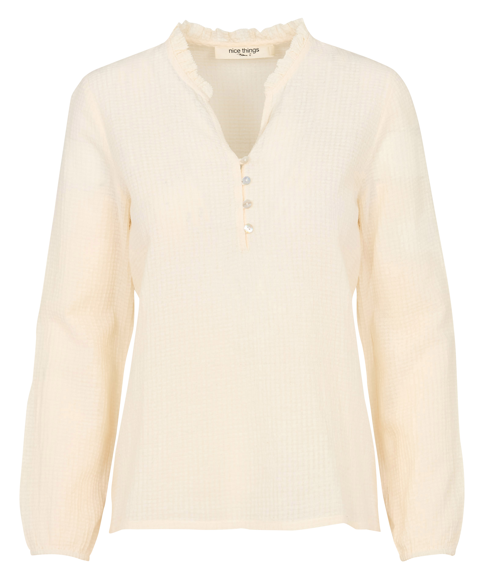 Top droit en coton NICE THINGS Beige