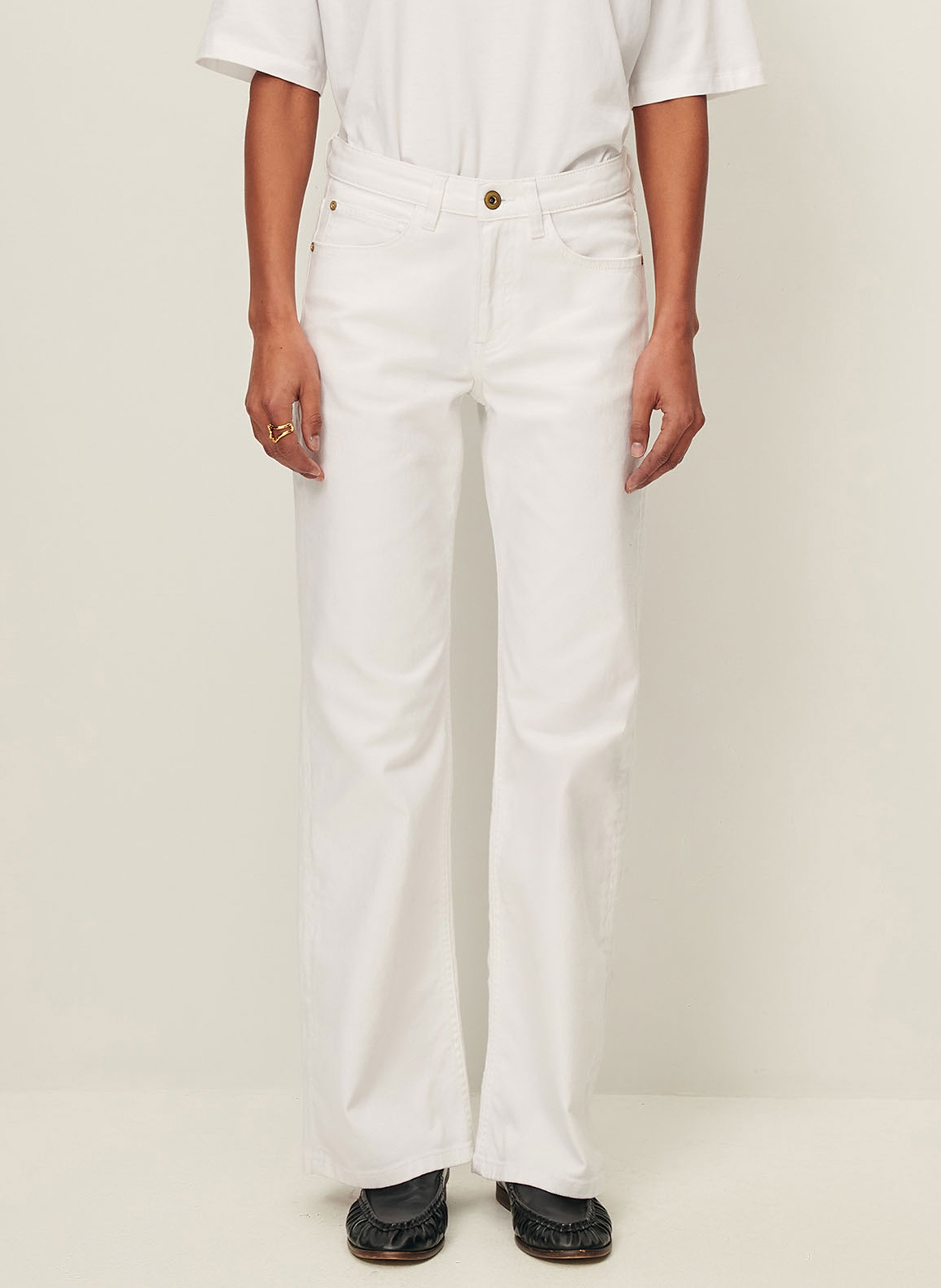 Wijde jeans - katoenblend SESSUN Wit