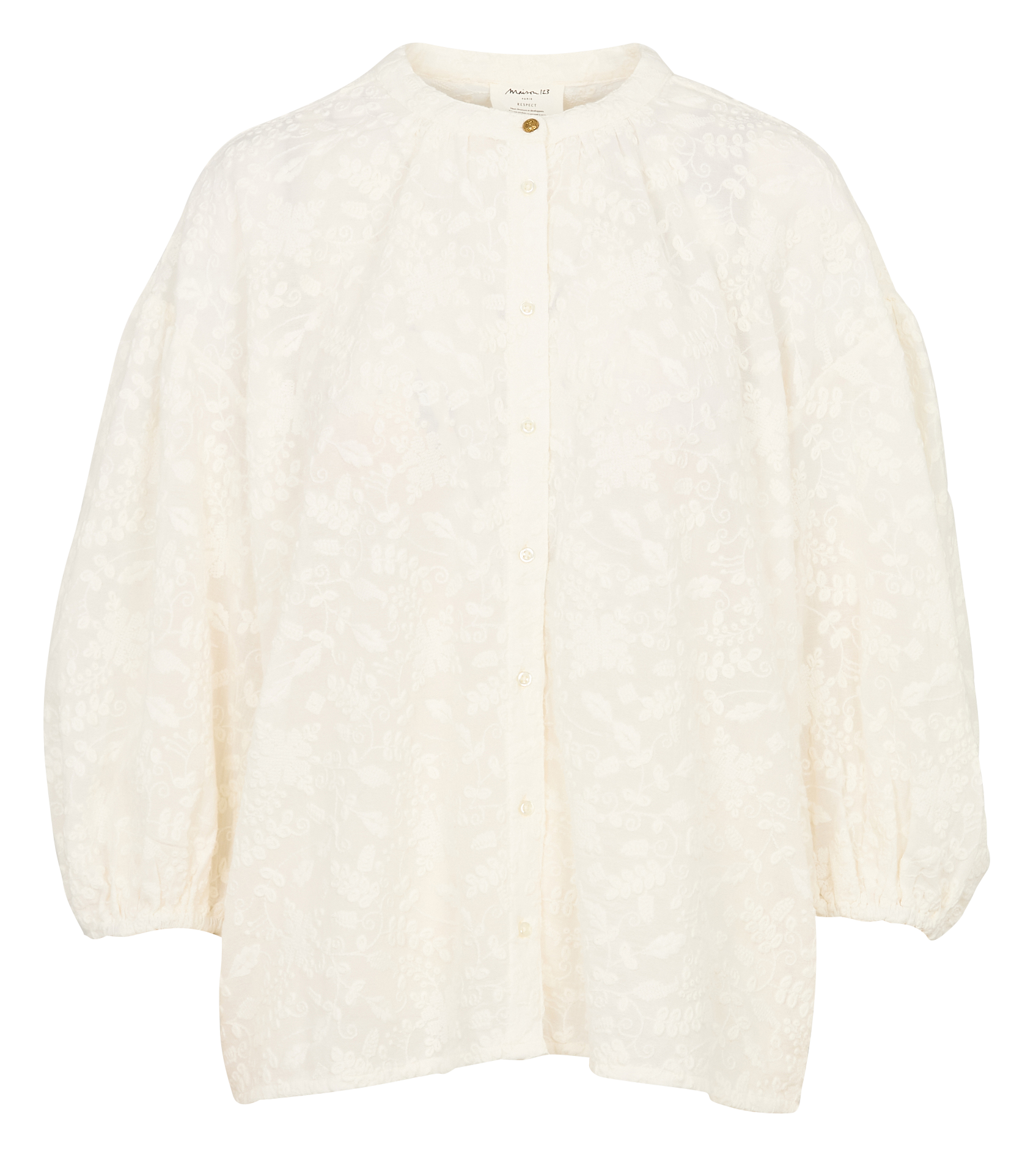 Loose-fit shirt with mandarin collar MAISON 123 Beige