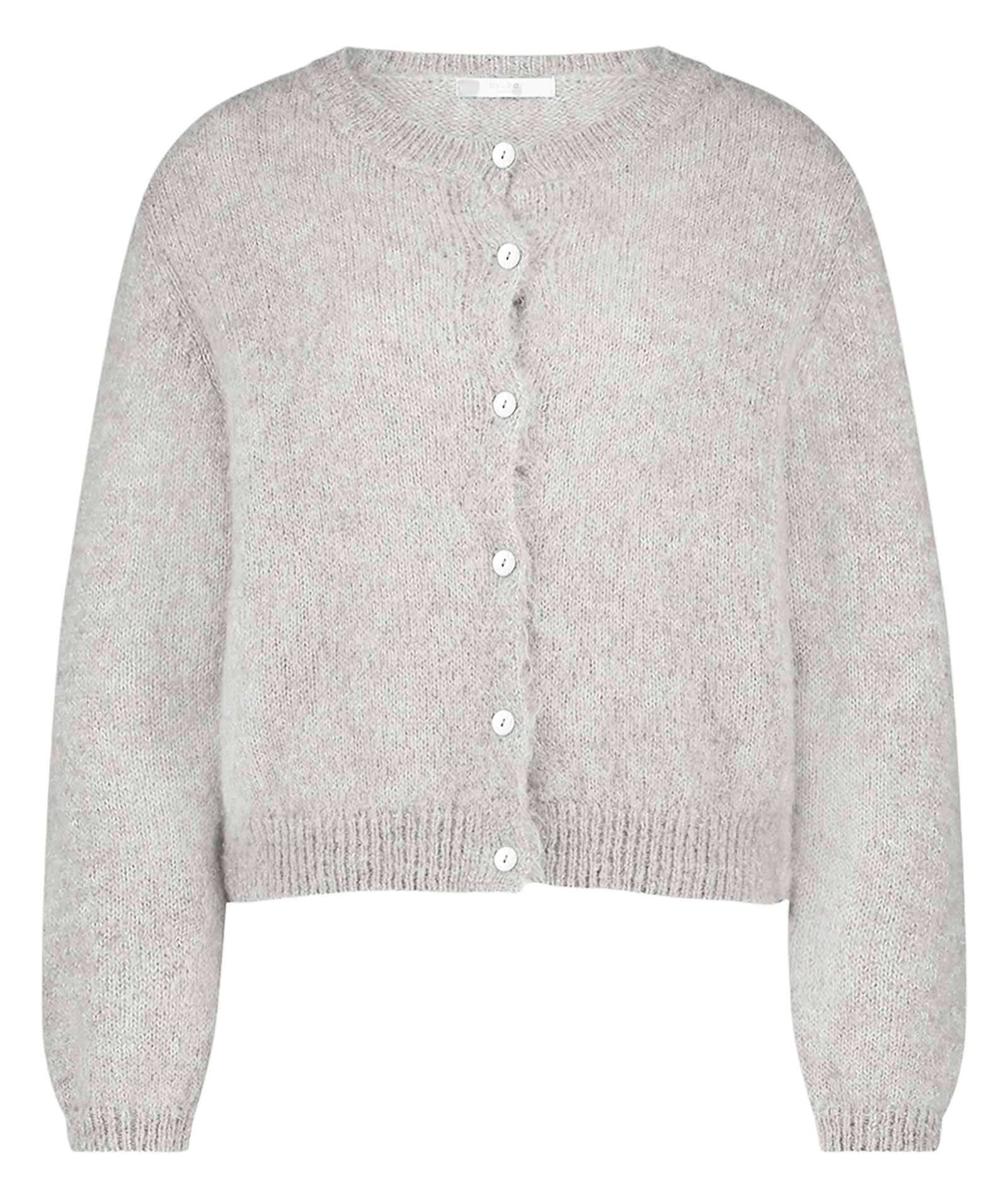 Gebreide cardigan met knopen van gemengde wol BY BAR Grijs
