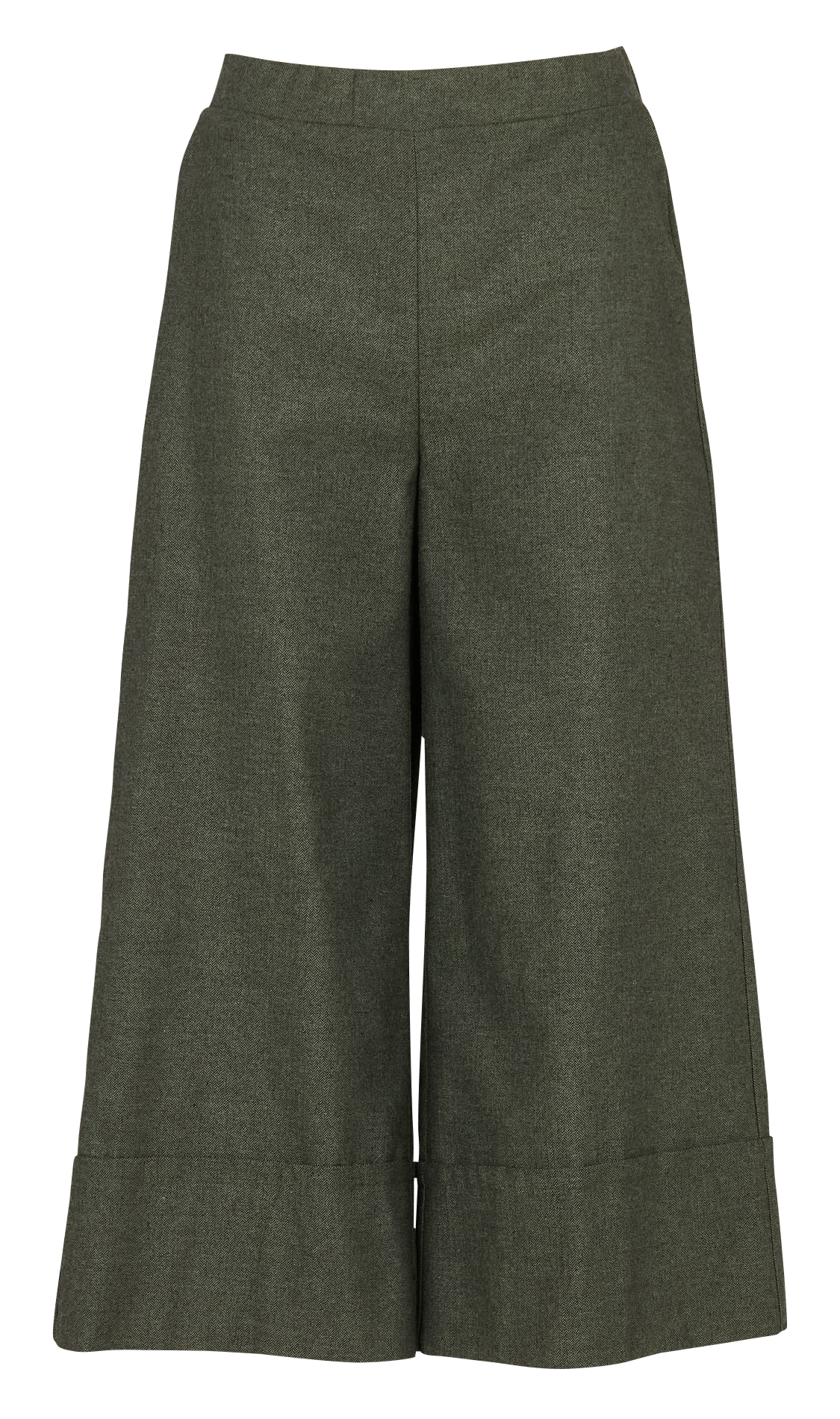 Pantacourt large en coton recyclé mélangé HUMILITY Vert