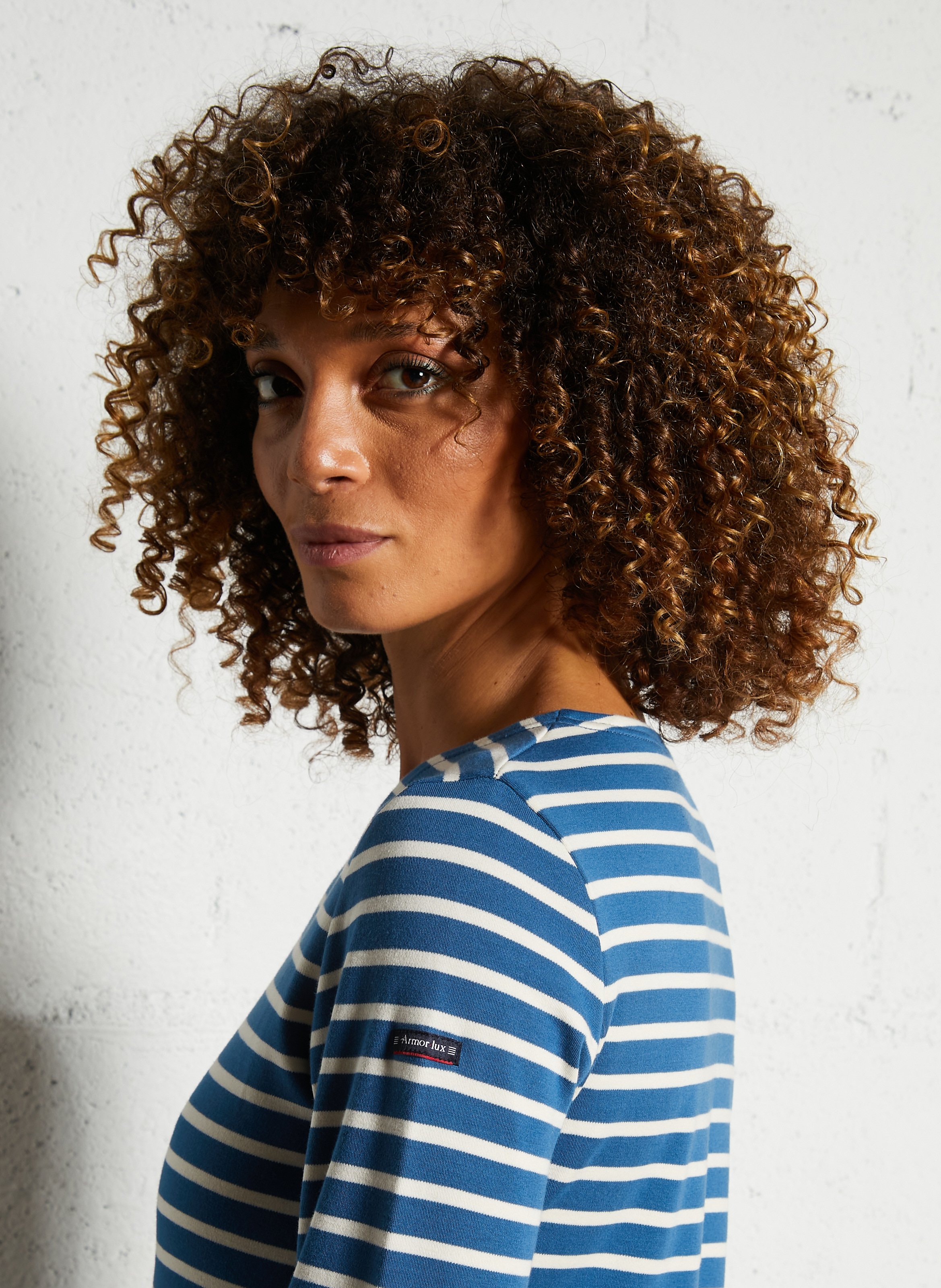 Marinière col rond en coton  ARMOR LUX Bleu