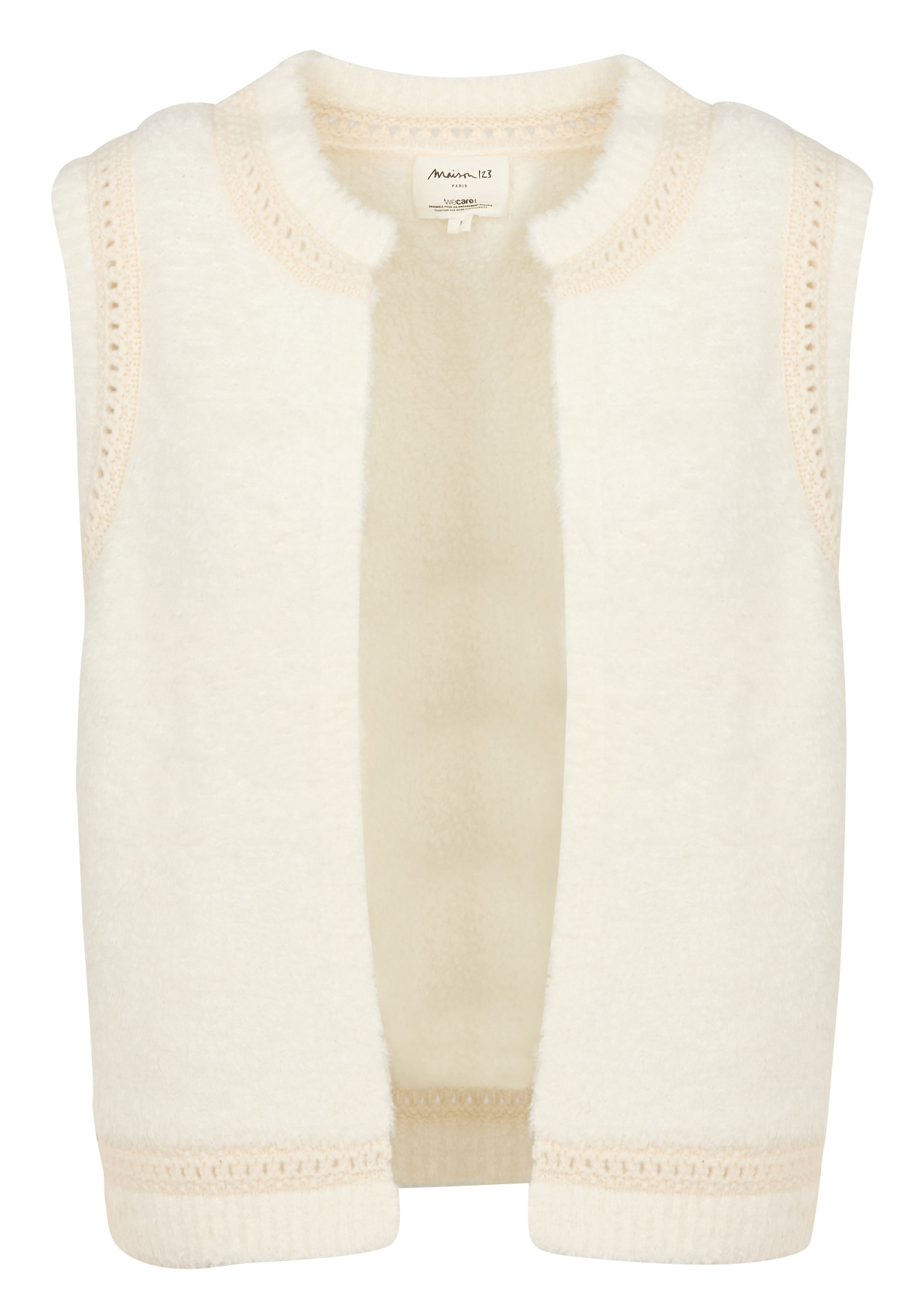 Pull droit col rond en laine mélangée MAISON 123 Beige