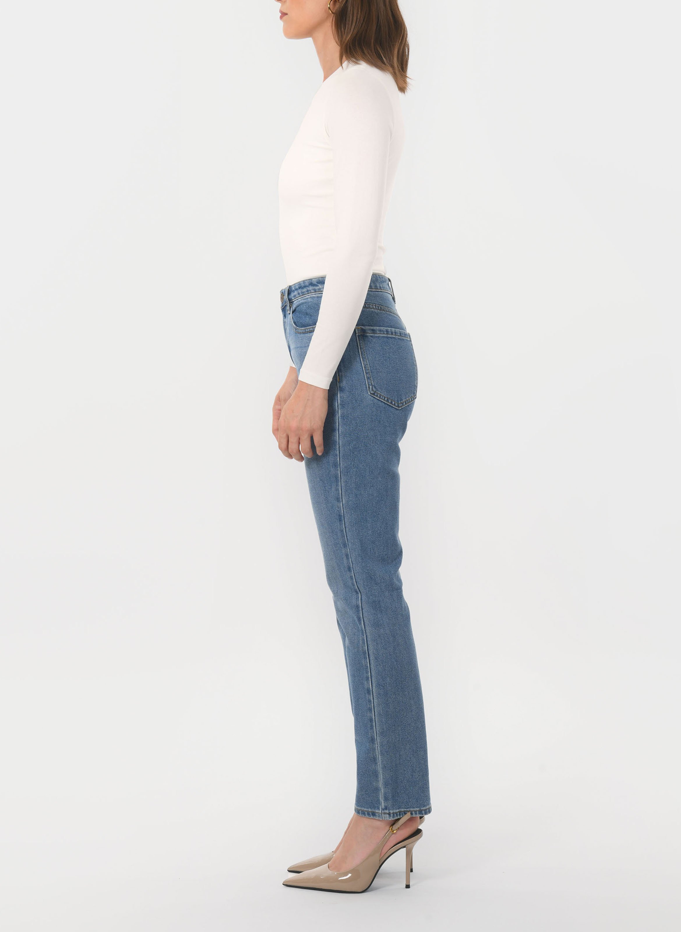 Cotton-blend straight jeans KOOKAI Blue