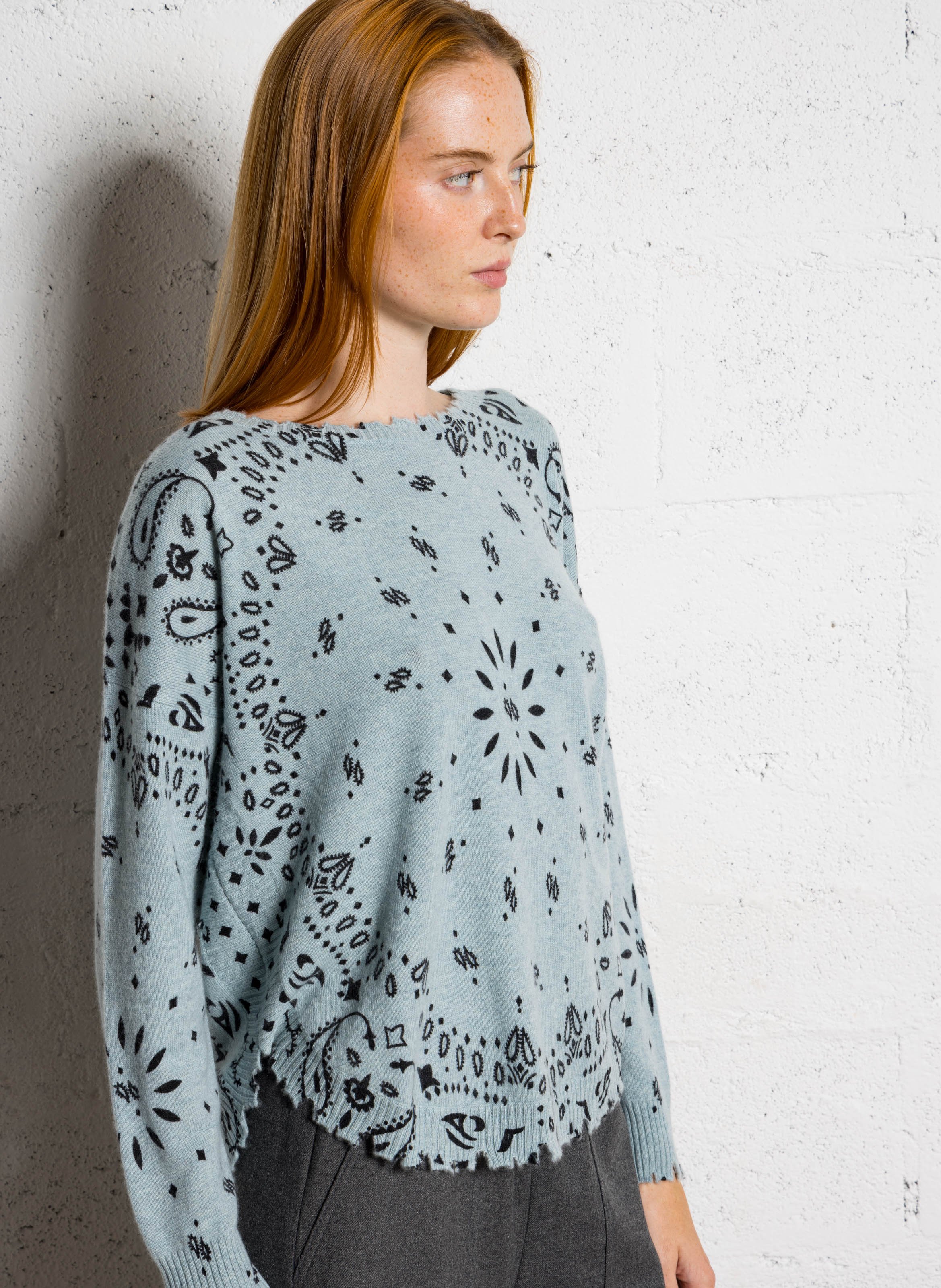 Printed cashmere sweater KUJTEN Blue