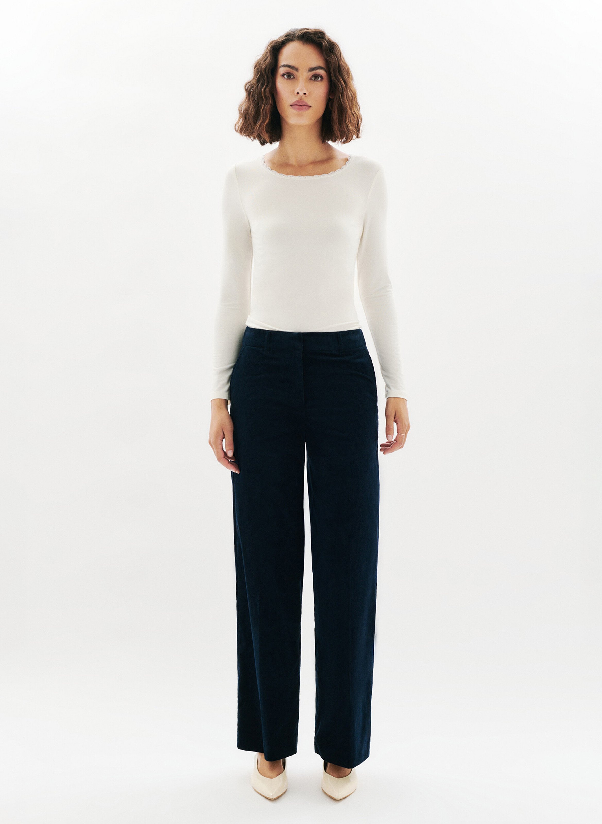 Flared corduroy pants CAROLL Blue