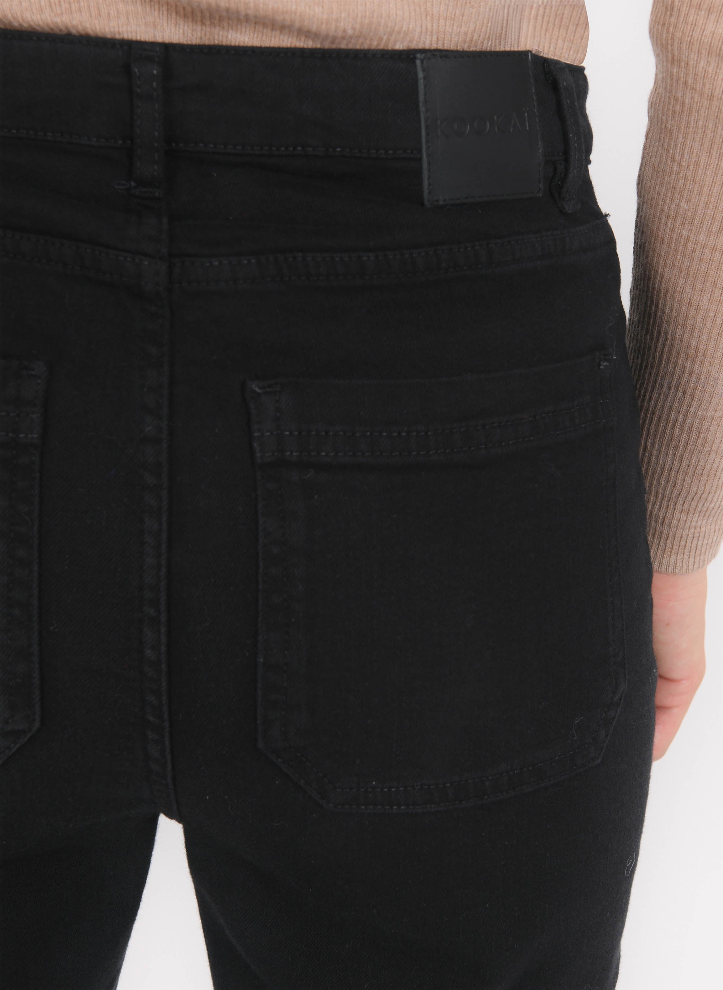 Pantalon flare uni taille haute KOOKAI Noir