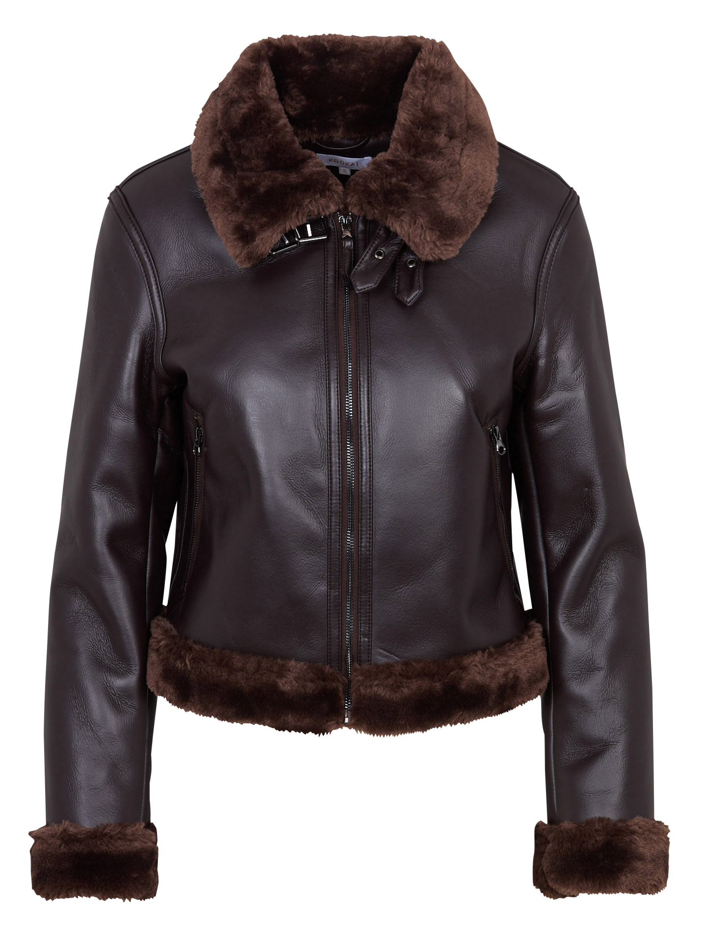 Straight jacket with classic collar KOOKAI Brown