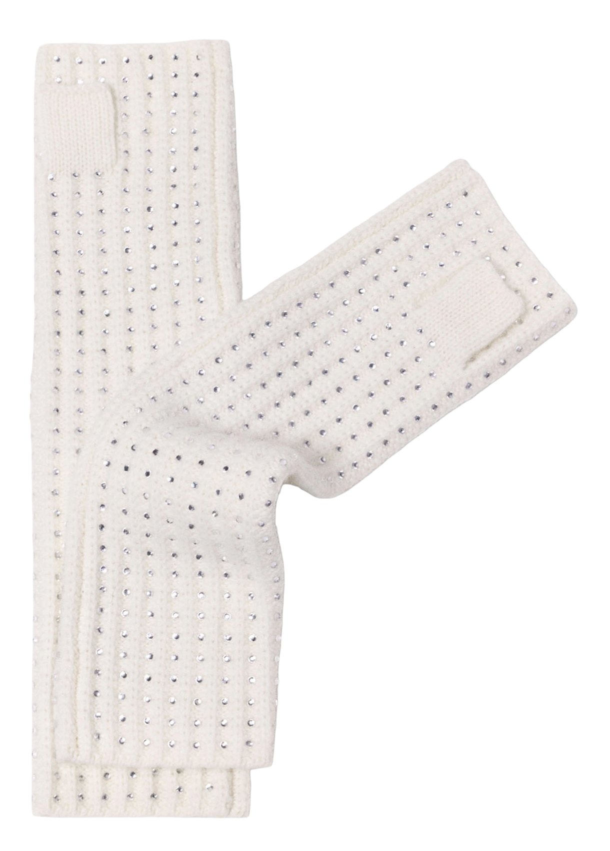 Wool fingerless gloves MAJE Beige