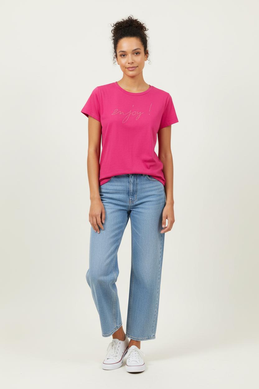 Tommy Badge T-shirt AGNES B. - Seconde Main Pink