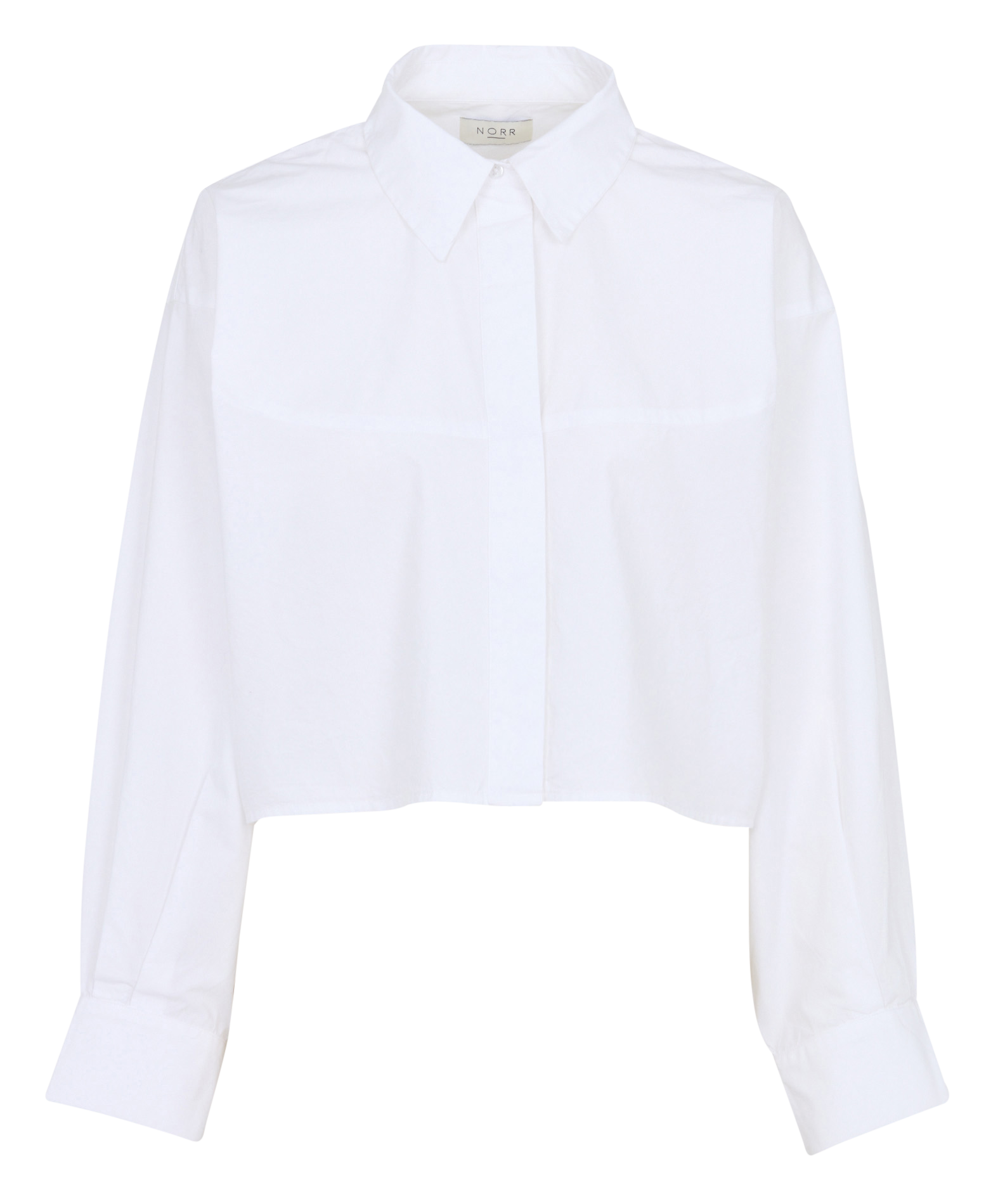 Oversize-Bluse aus Baumwolle mit klassischem Kragen NORR Weiss