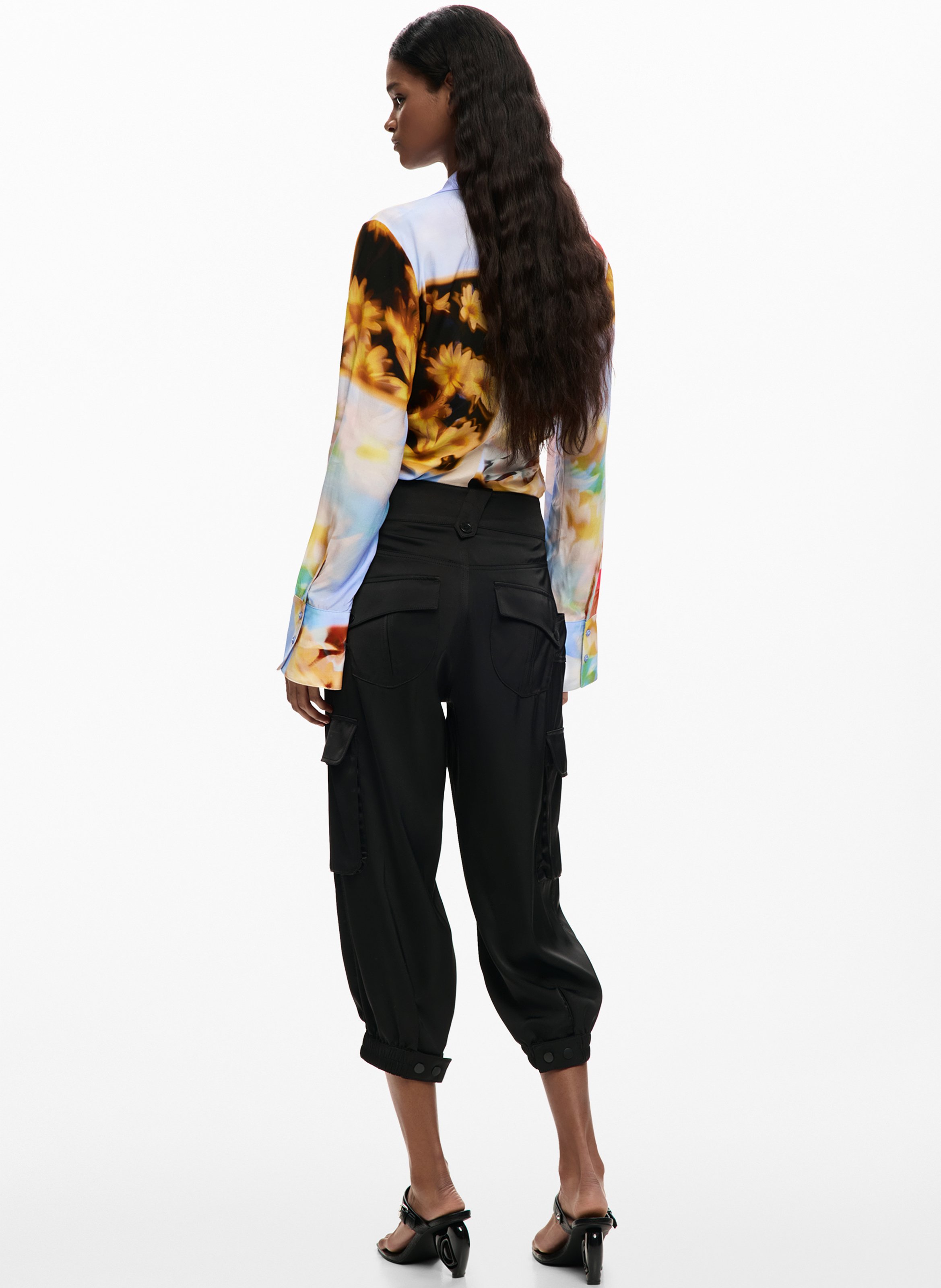 Pantacourt droit DESIGUAL Noir