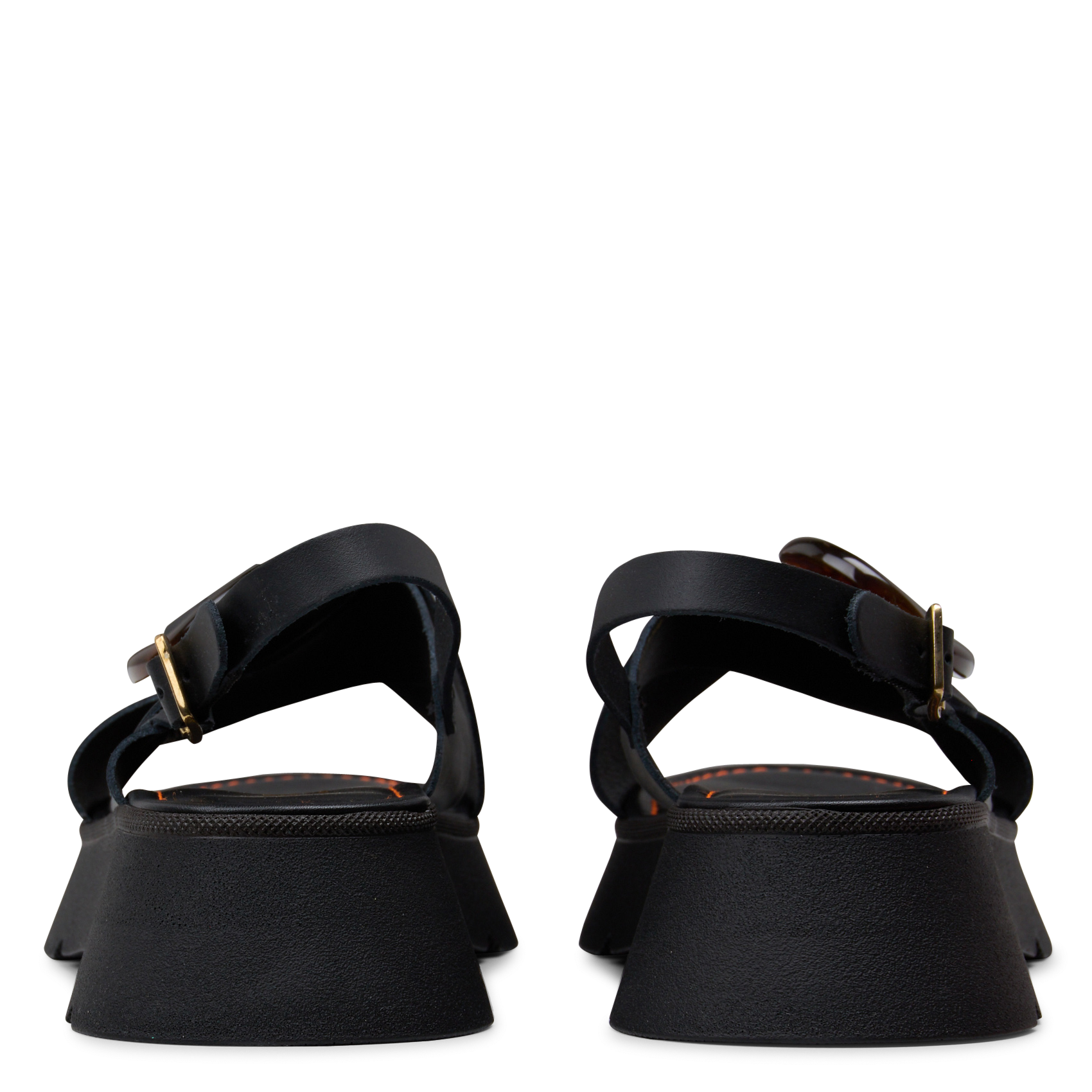 Solid leather wedge sandals JB MARTIN Black