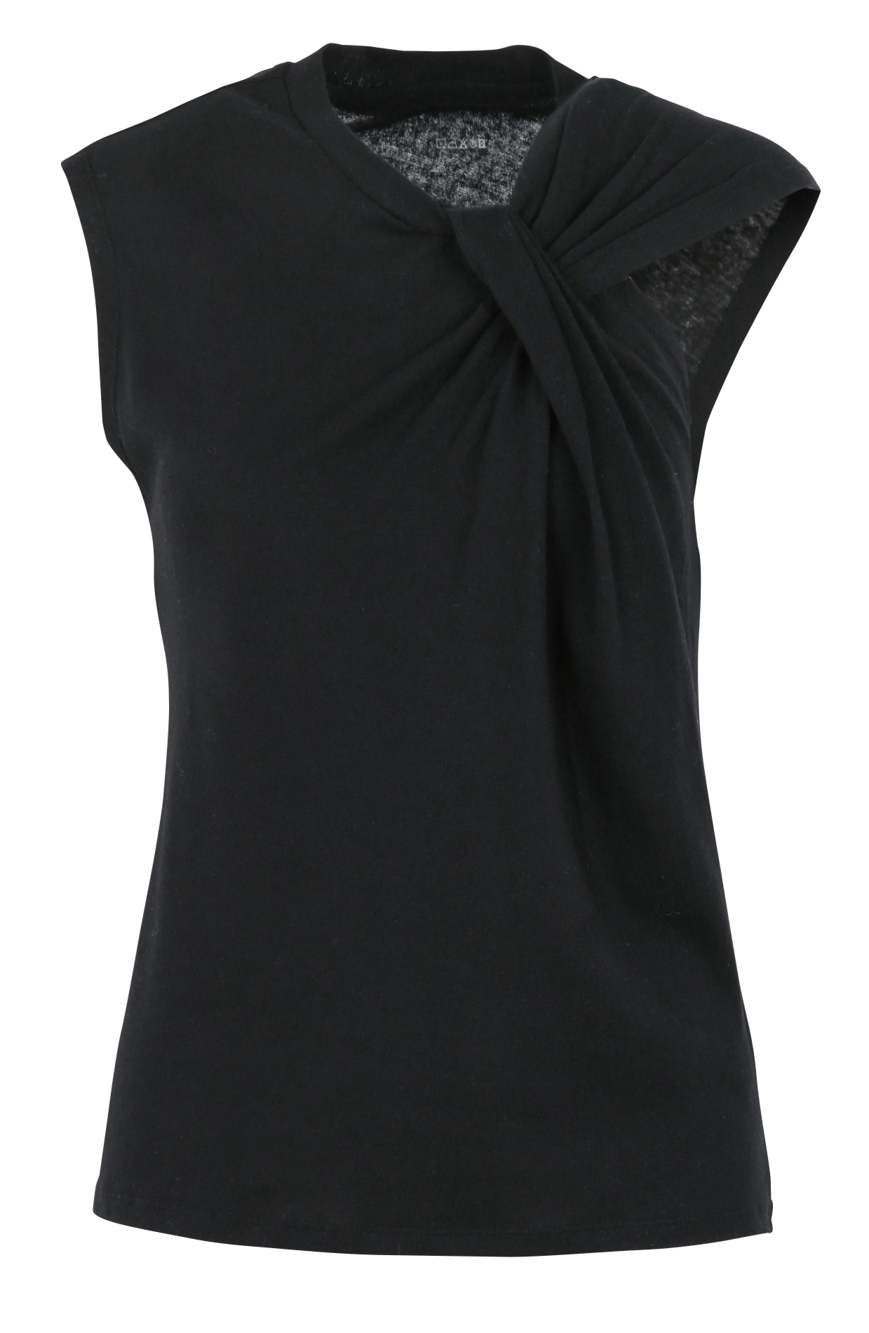 Round-neck linen-blend tank top MAJESTIC FILATURES Black