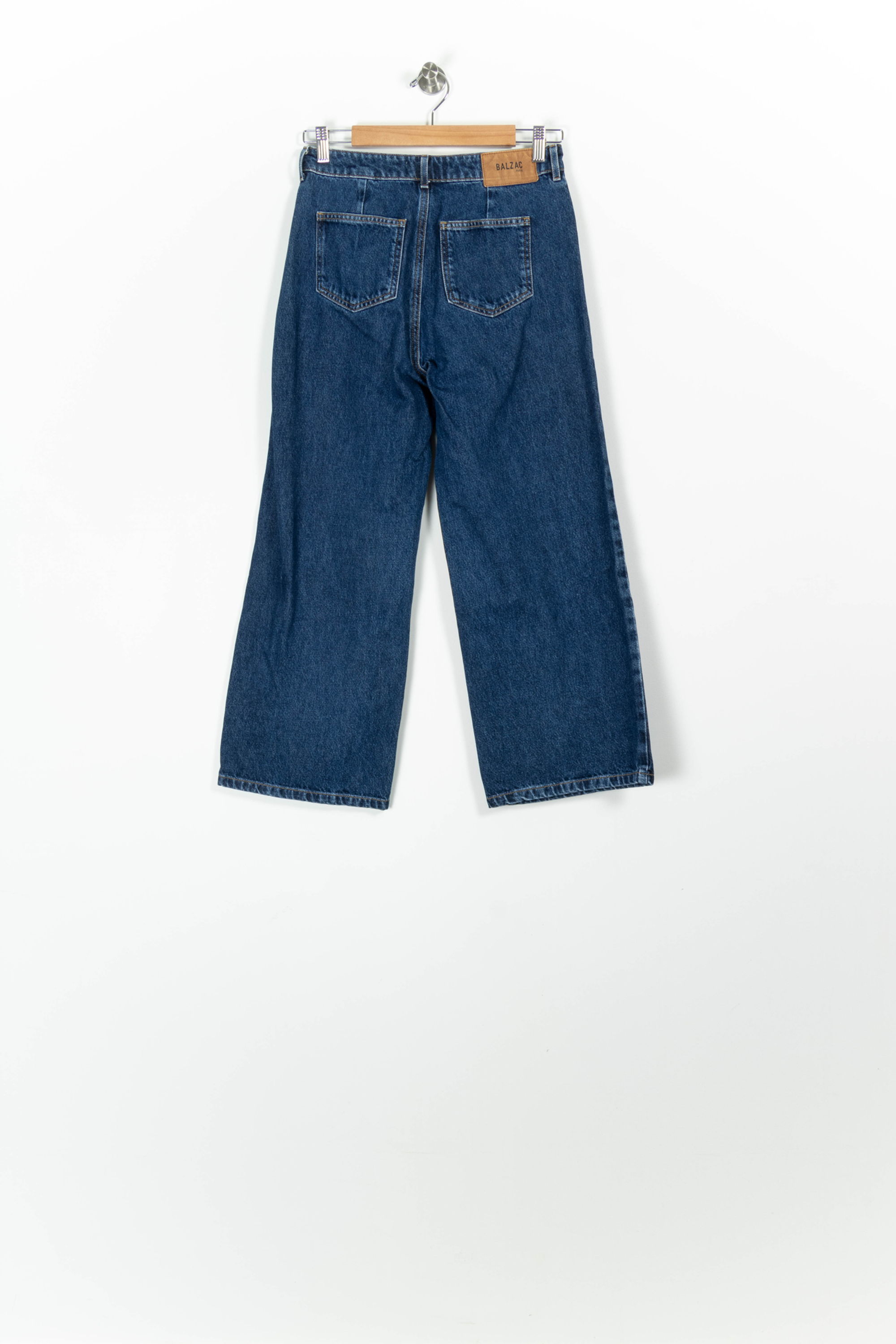Cropped slim jeans with studs BALZAC PARIS - Seconde Main Blue