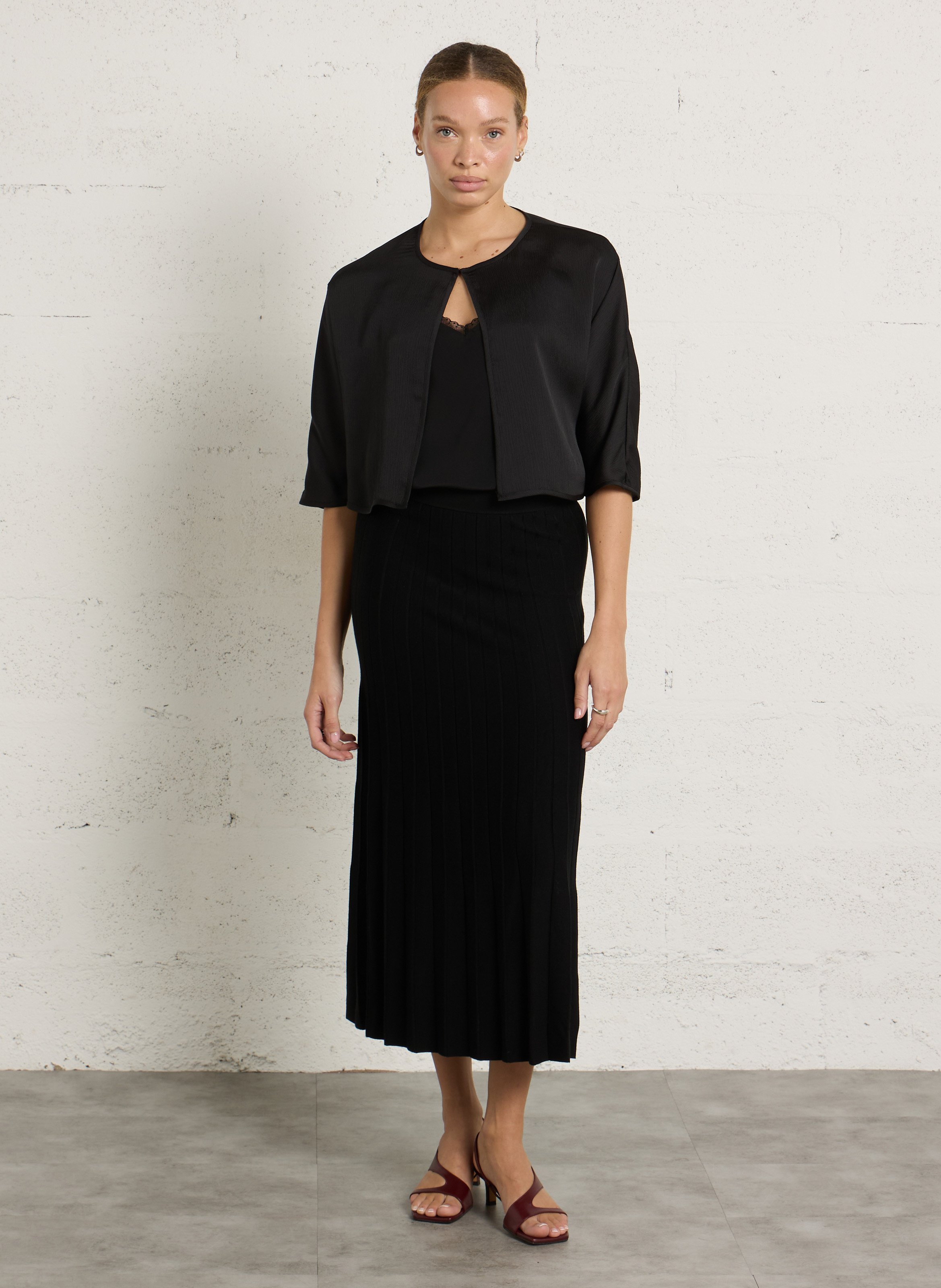 Round-neck crop top MAISON 123 Black