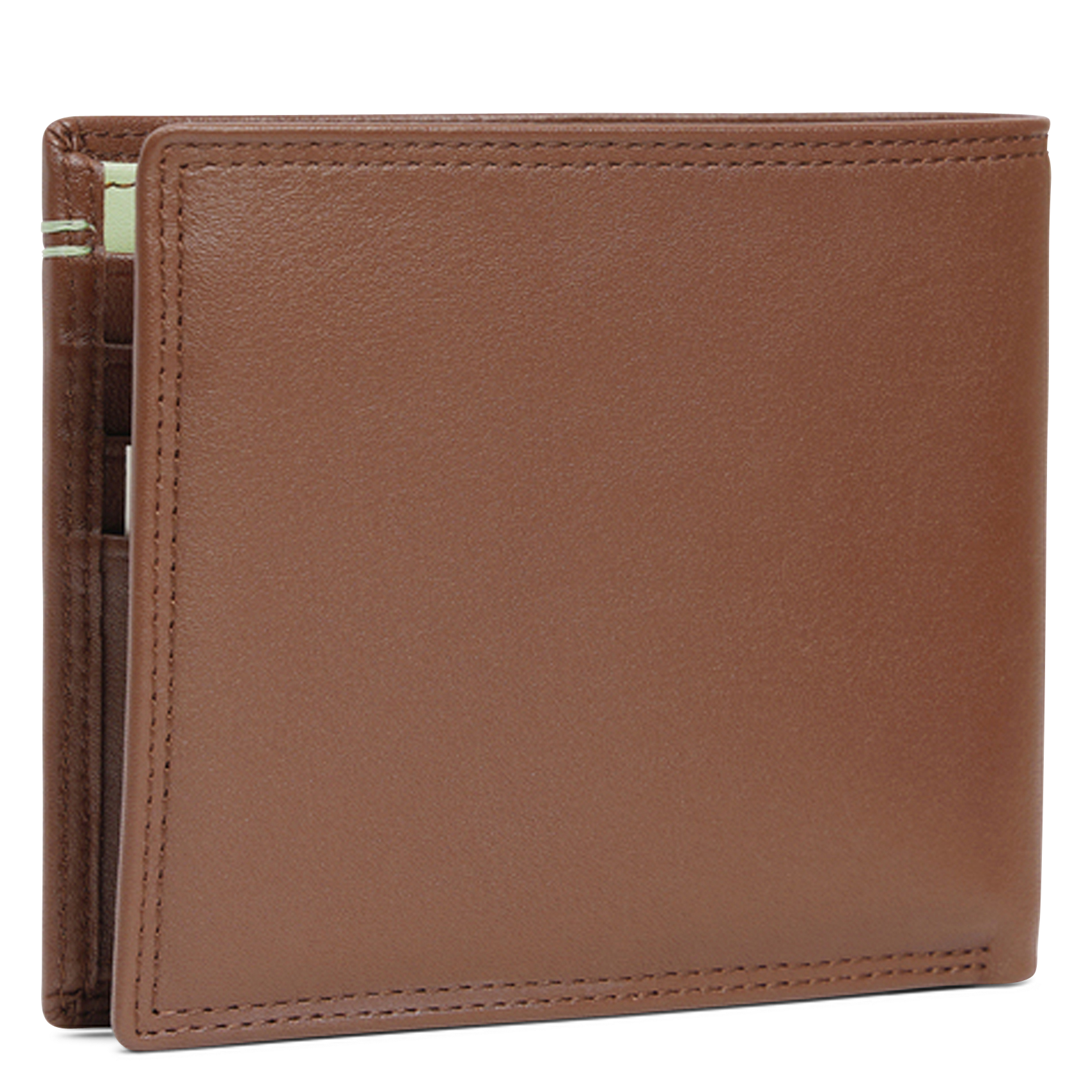 Portefeuille compact en cuir lisse LE TANNEUR Marron