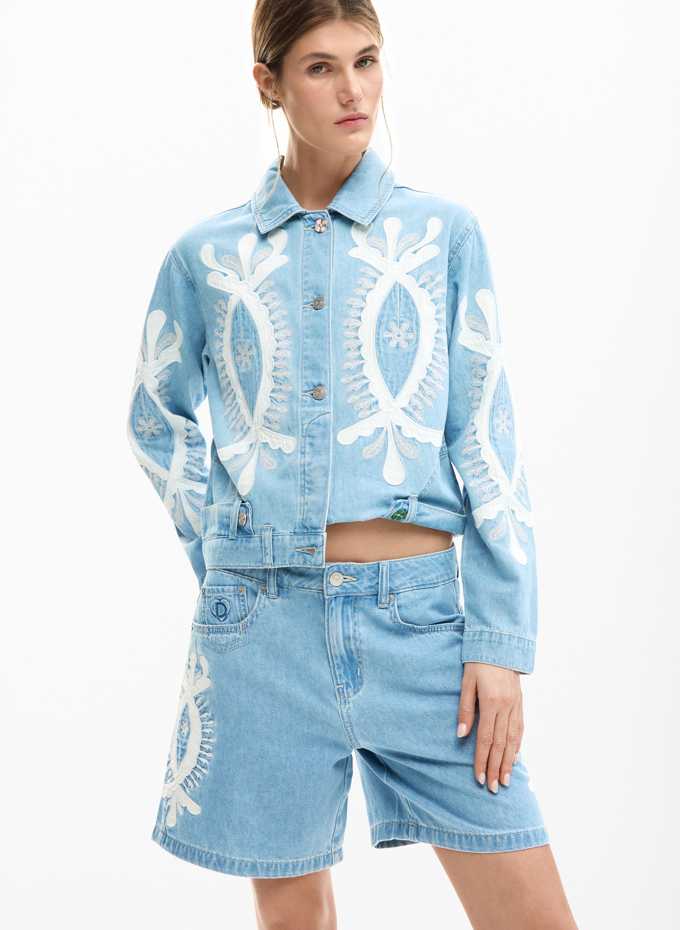 Cargoshort van jeans DESIGUAL Blauw