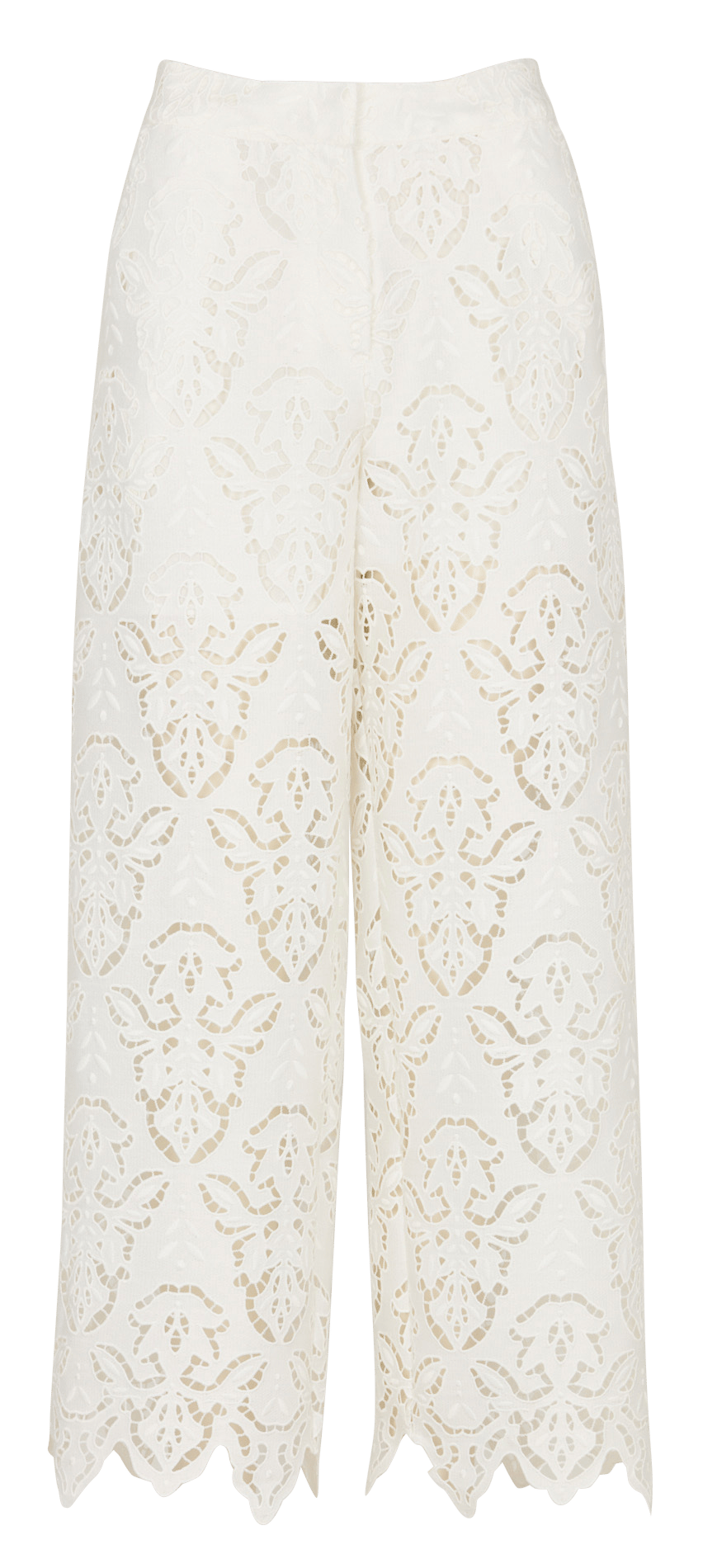 Pantalón recto de encaje BERENICE Blanco