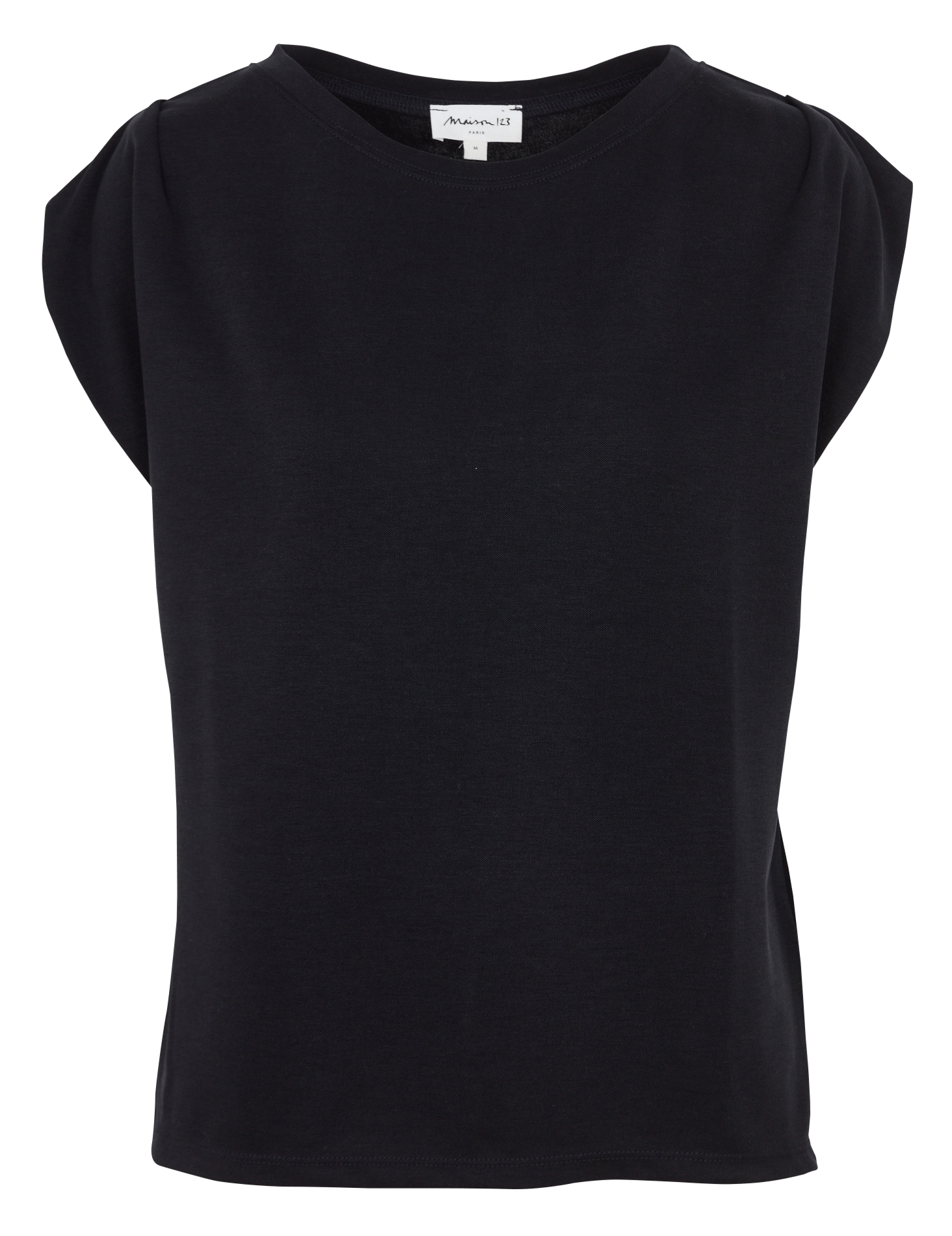 Effen top met lange mouwen en ronde hals MAISON 123 Zwart