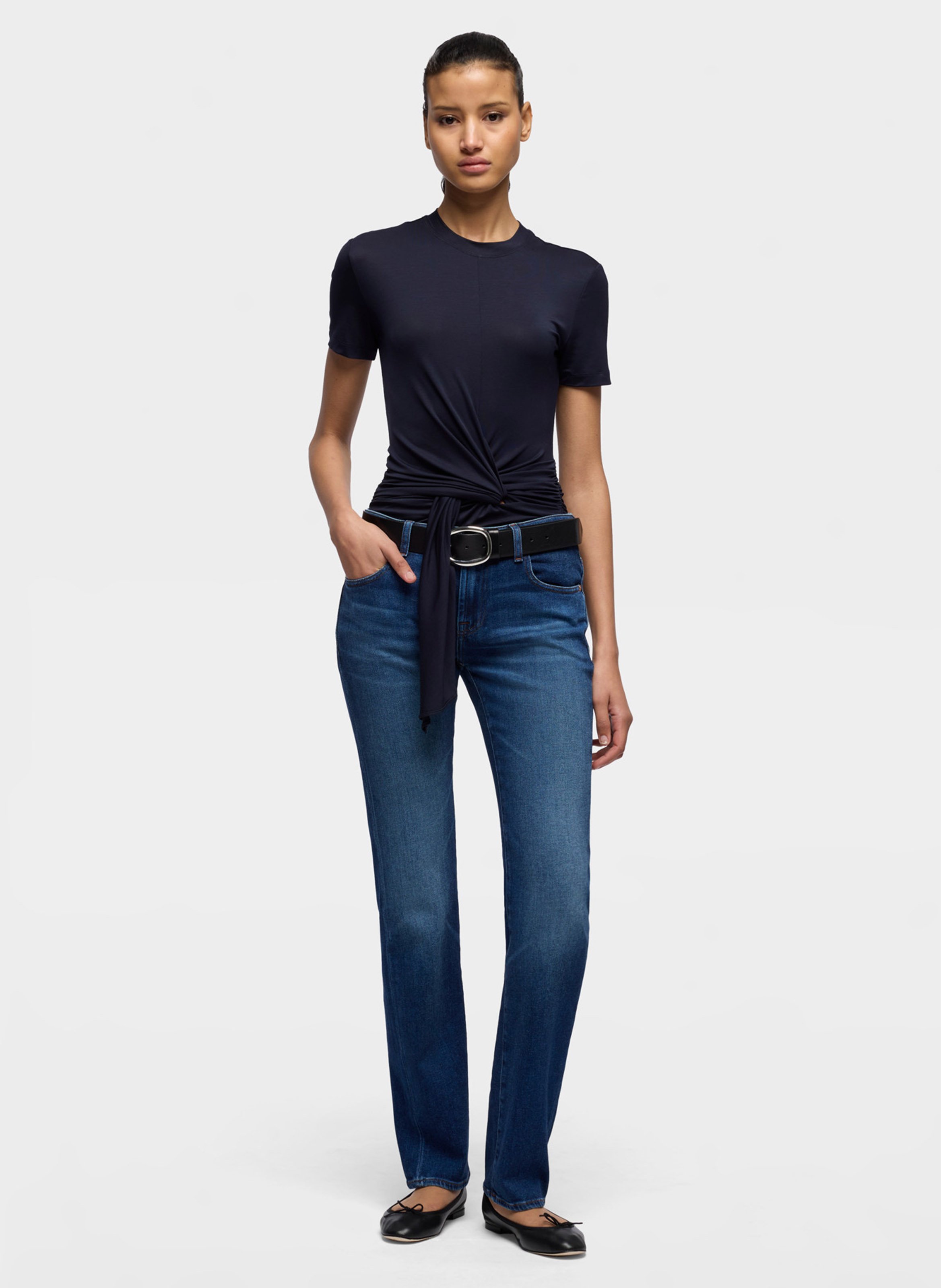 Jeans dritto vita bassa 7 FOR ALL MANKIND Blu