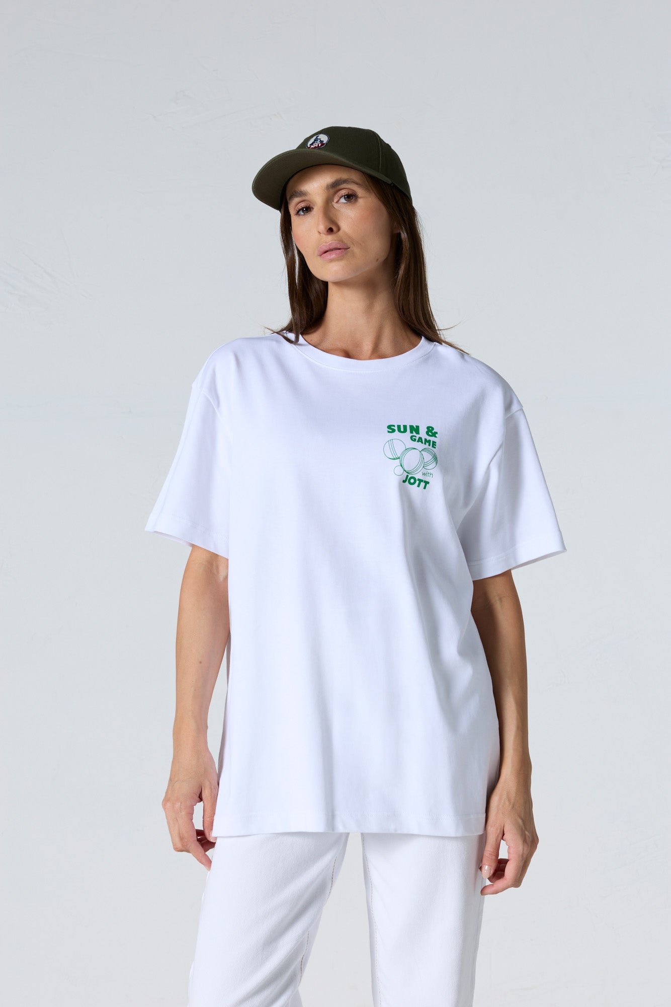 T-shirt col rond mixte imprimé samet JOTT Blanc