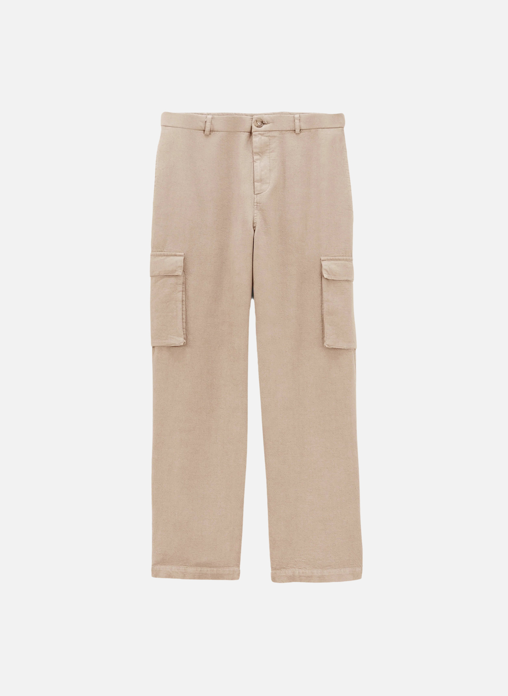 Wide military cargo pants in greige Noyoco Beige