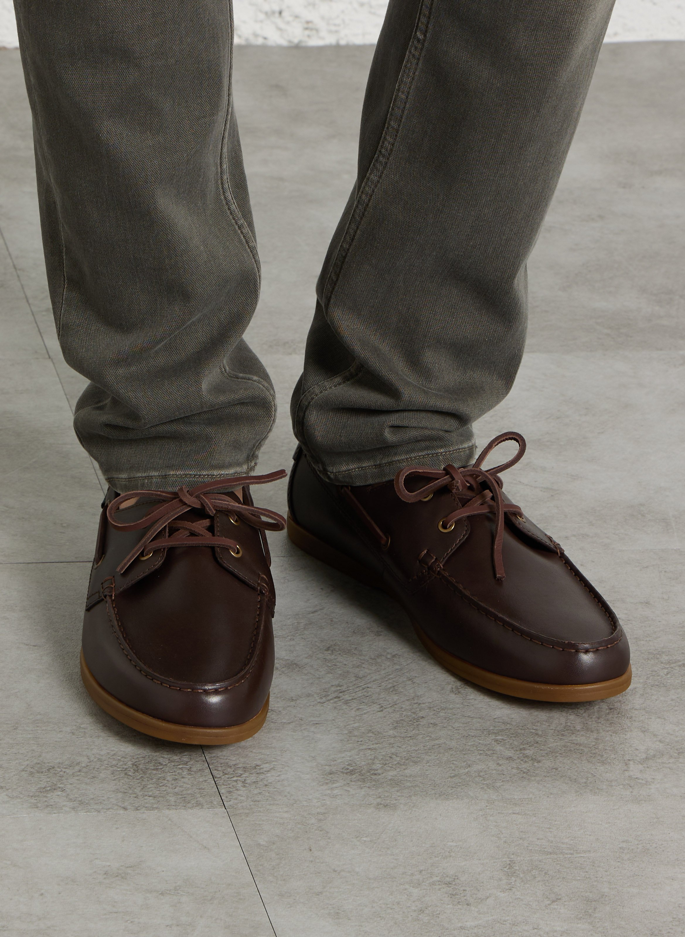 Chaussures bateau en cuir CLARKS Marron