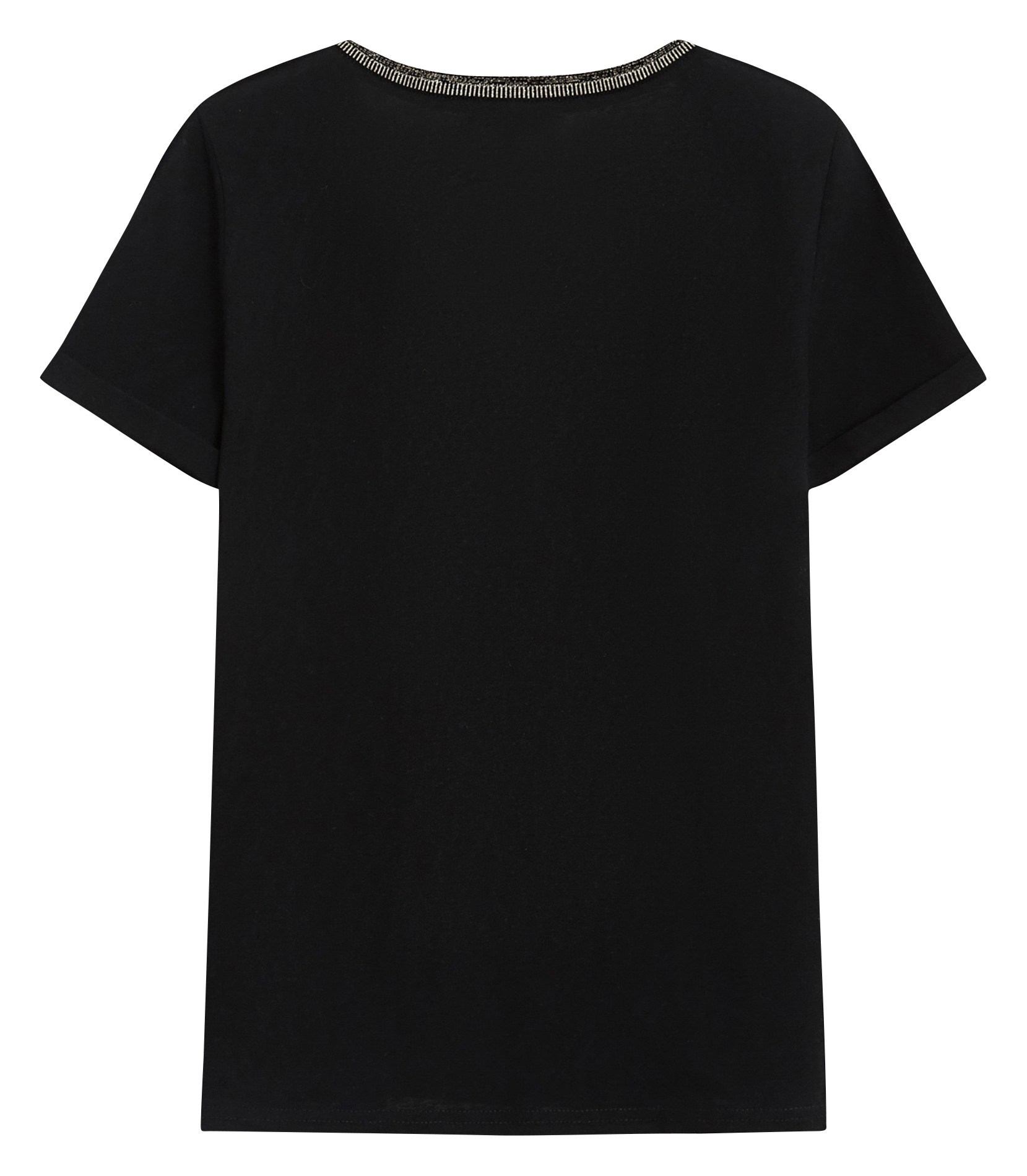 Tee-shirt col V en coton mélangé GRACE ET MILA Noir