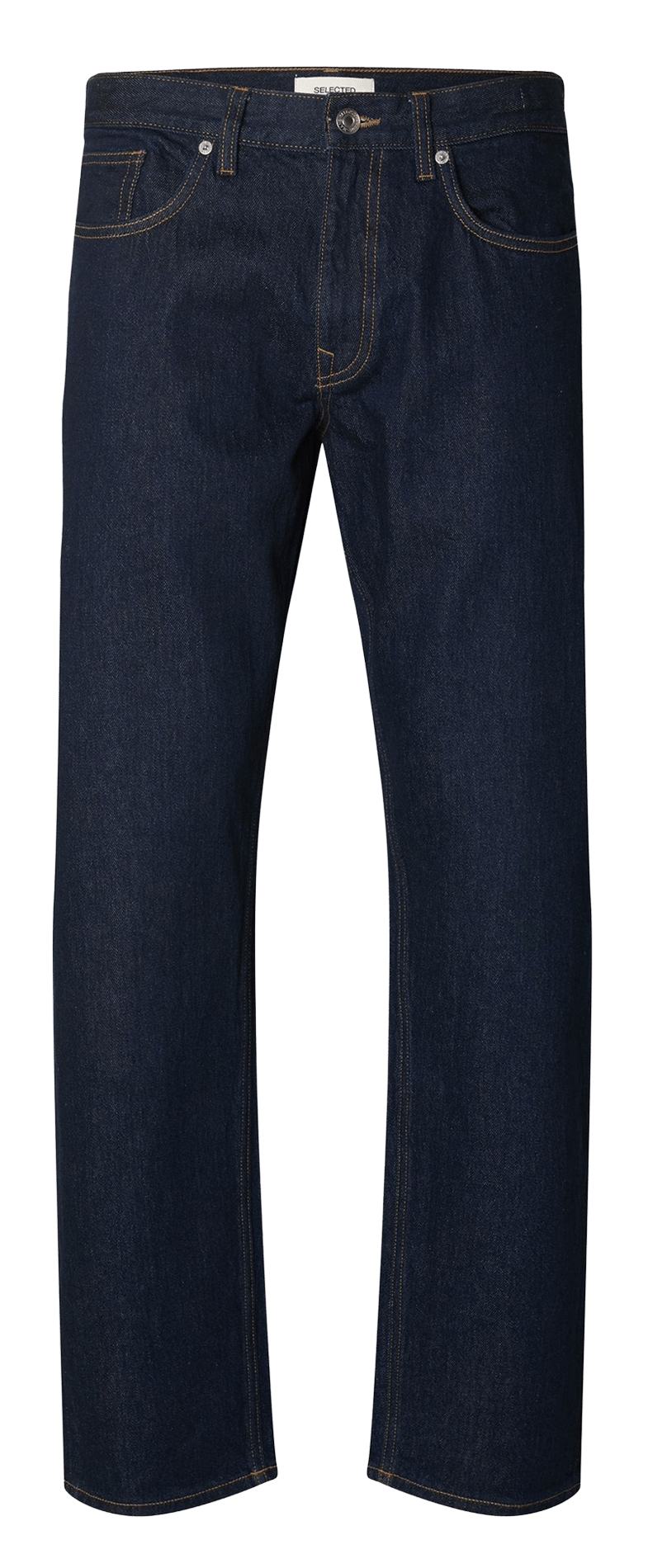 Straight-leg organic cotton-blend jeans SELECTED Blue